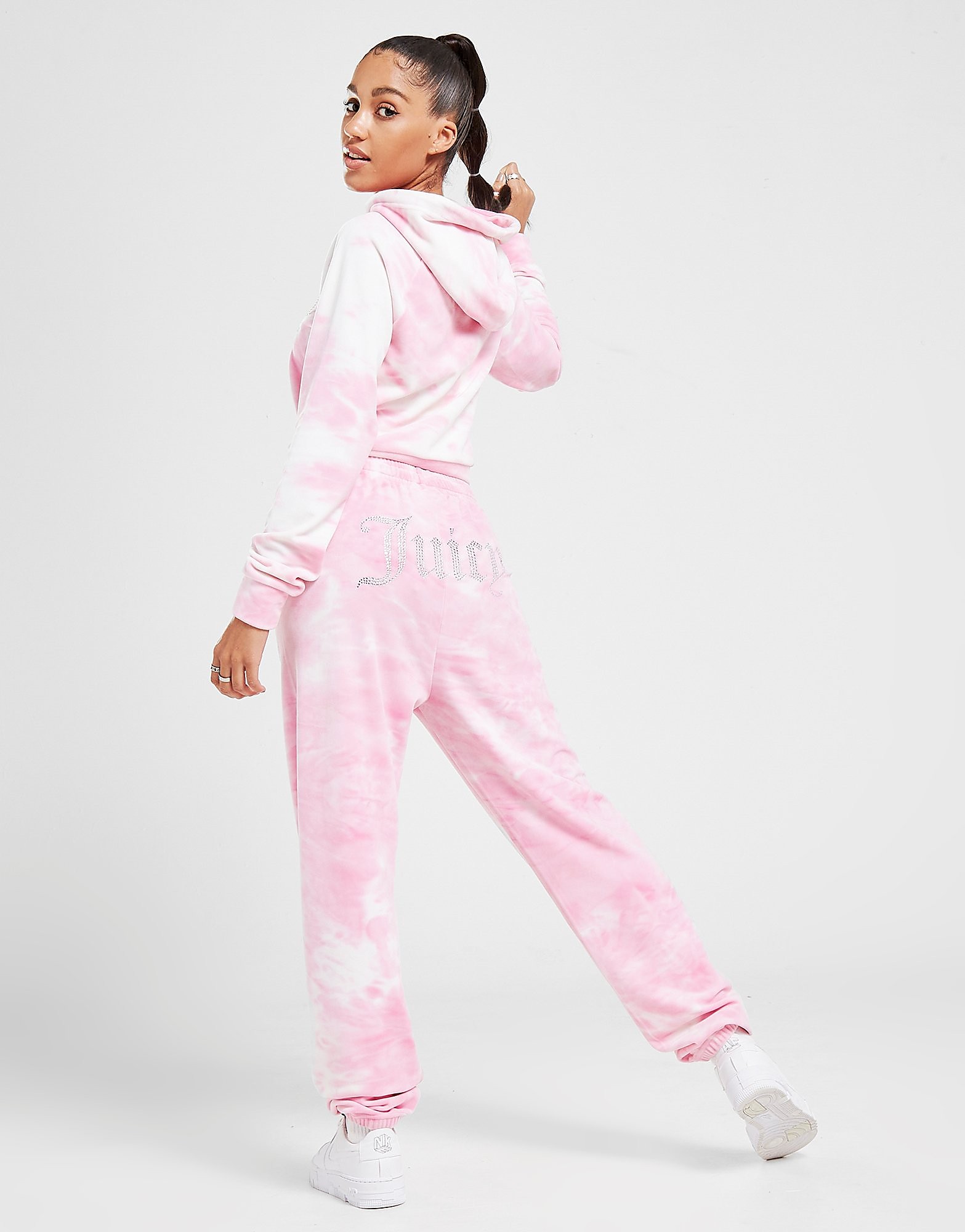 

JUICY COUTURE Tie Dye Velour Cuffed Joggers - Pink - Womens, Pink