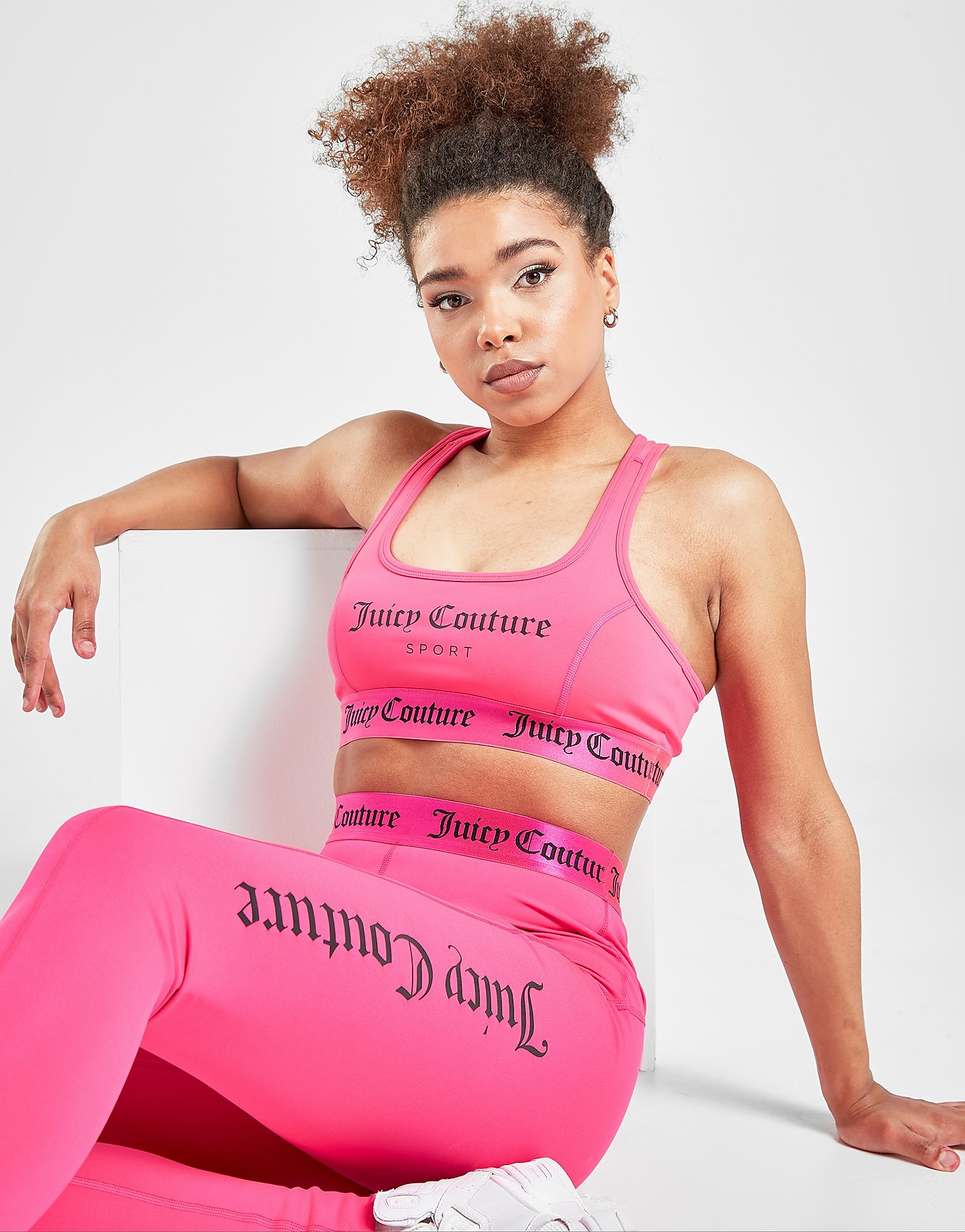 Juicy couture logo sports bra - womens, vaaleanpunainen, juicy couture