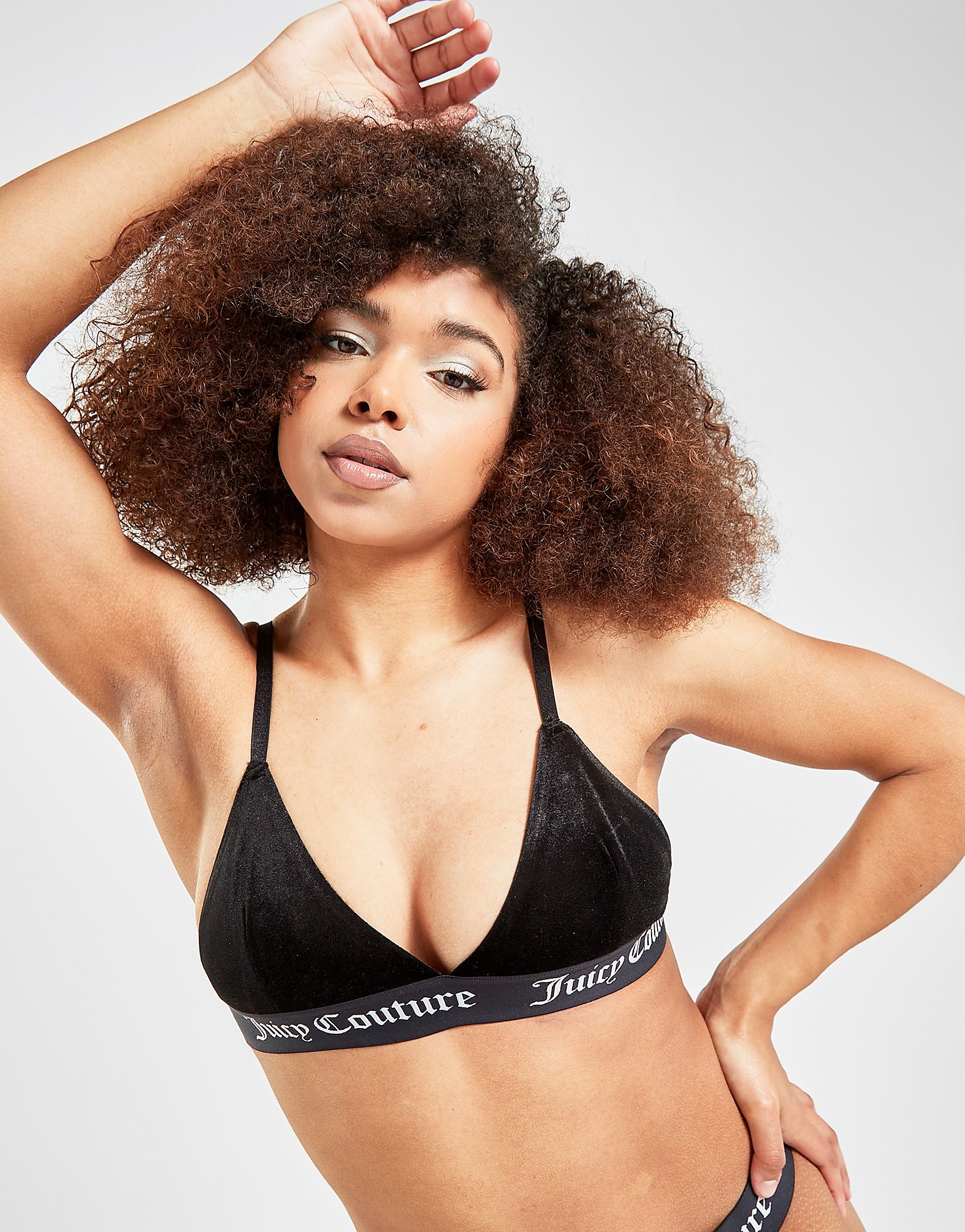 

JUICY COUTURE Velour Rib Bra - Black - Womens, Black