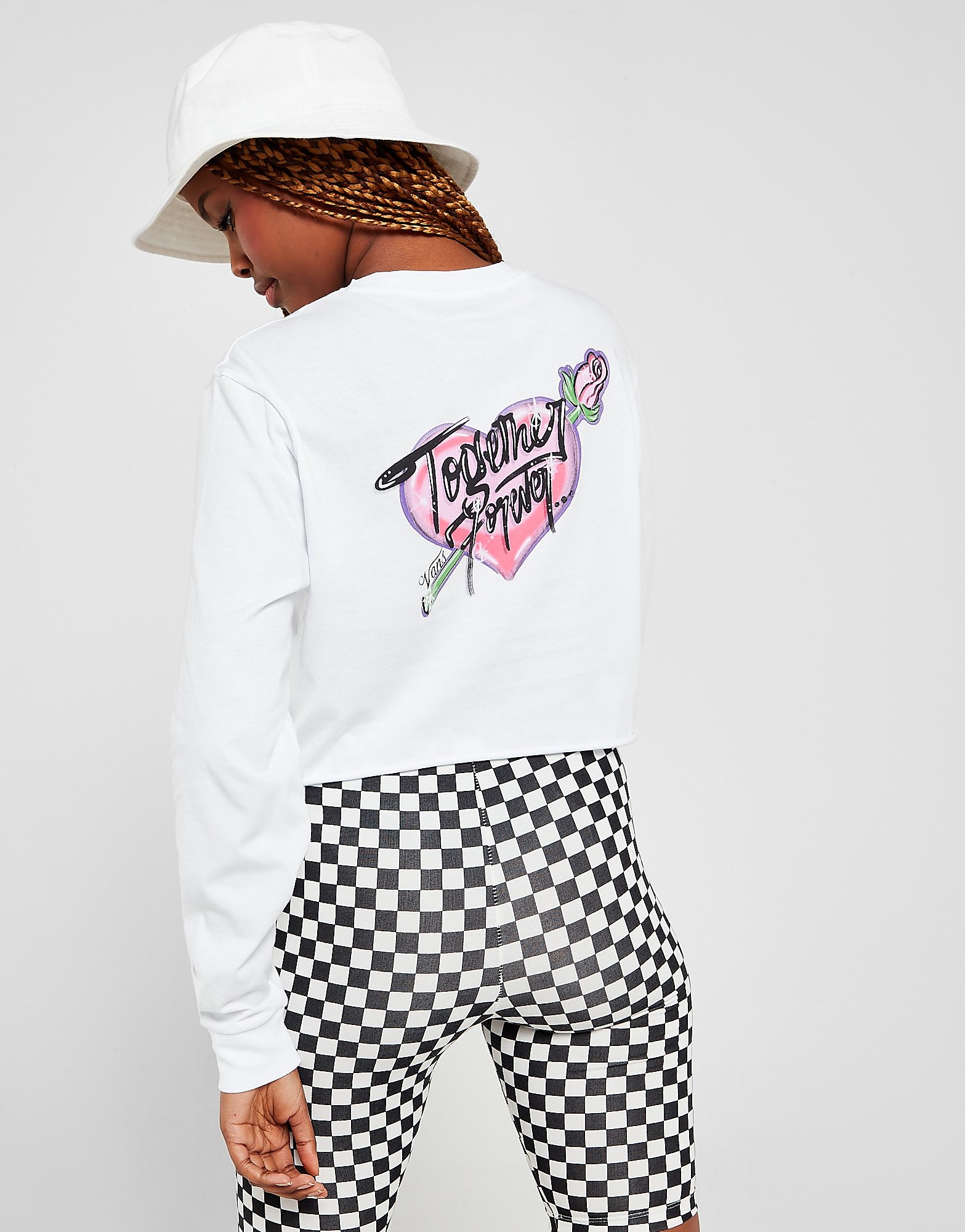 

Vans Heart Long Sleeve Crop T-Shirt - White - Womens, White