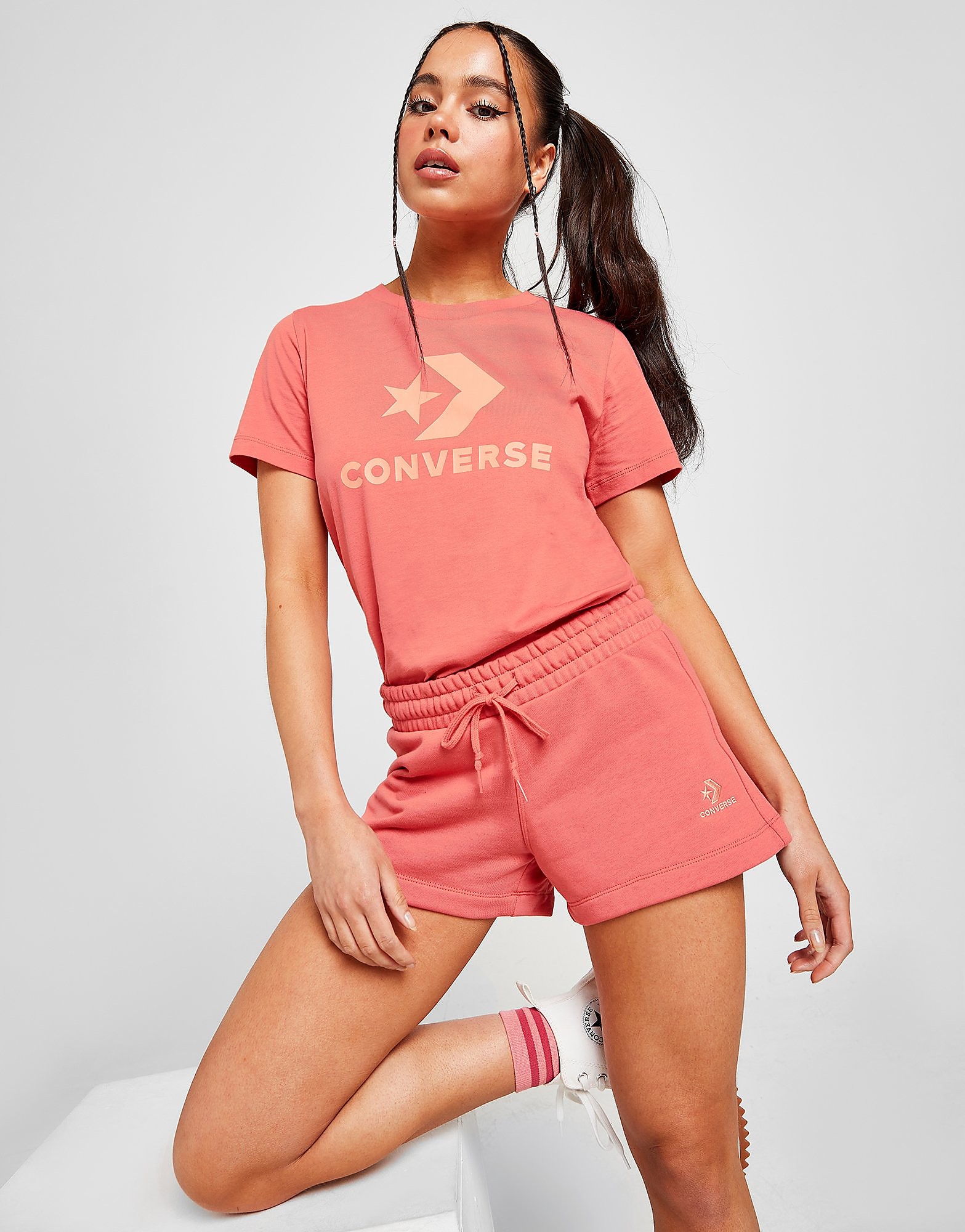 Converse core chevron shorts - womens, vaaleanpunainen, converse