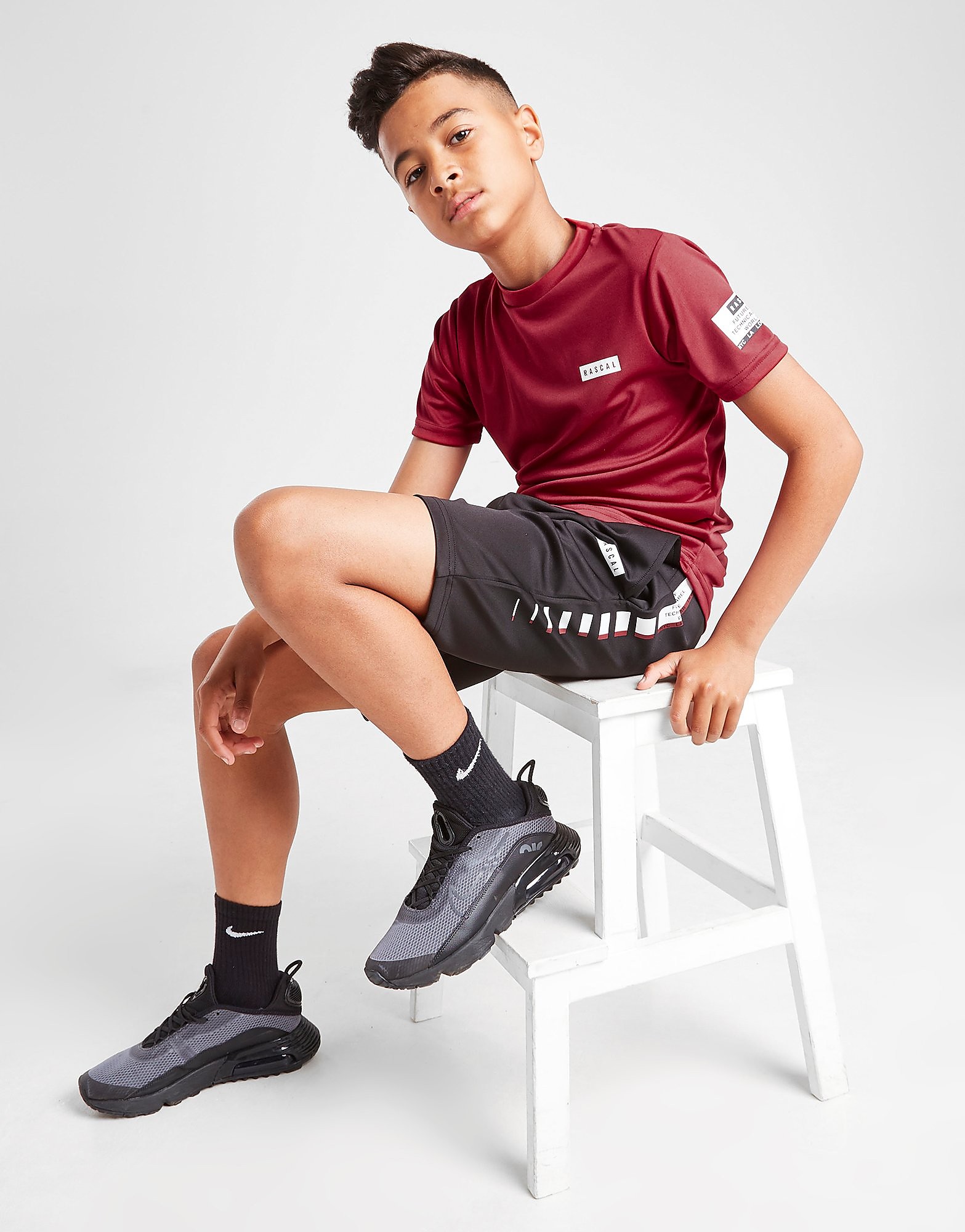 

Rascal Pop Linear Poly T-Shirt Junior - Only at JD - Red - Kids, Red