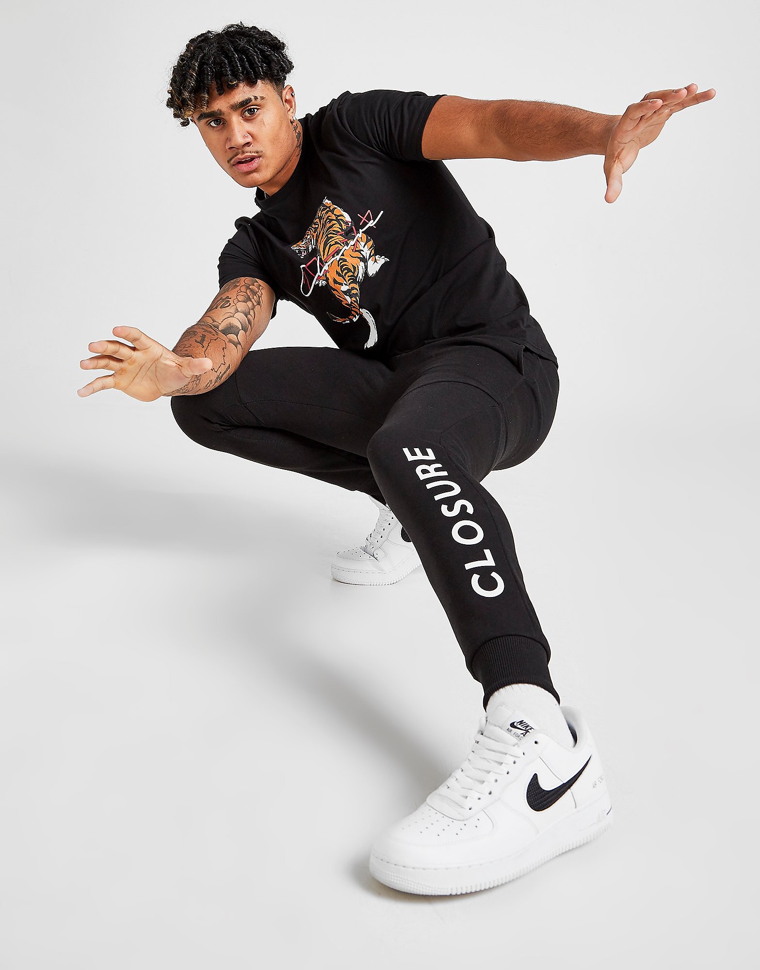 

Closure London Split Logo Fleece Joggers - Black - Mens, Black