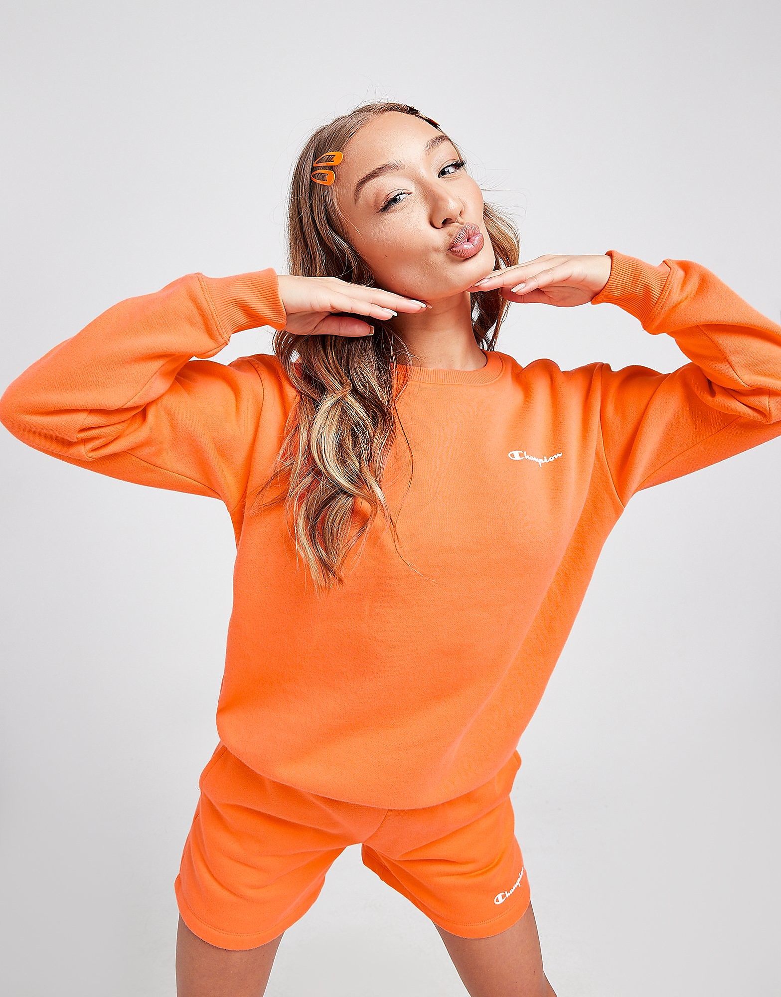 

Champion Logo Crew Sweatshirt - Only at JD - Orange - Womens, Orange