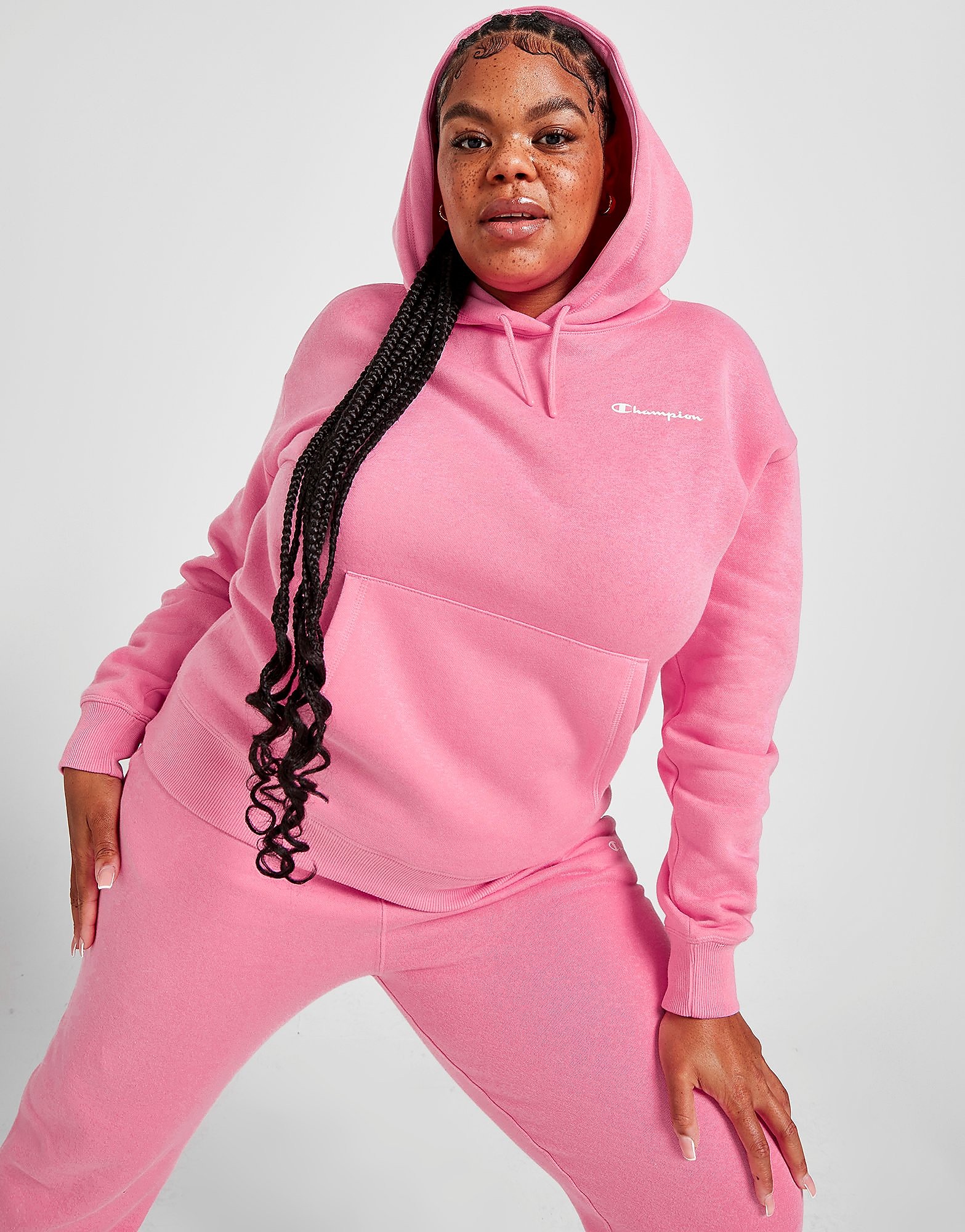 

Champion Core Plus Size Logo Overhead Hoodie - Only at JD - Pink - Womens, Pink