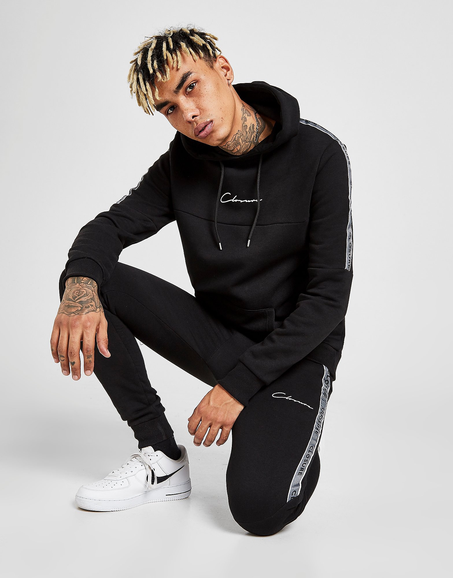 Closure London Cut & Sew Tape Joggers - Black - Mens, Black