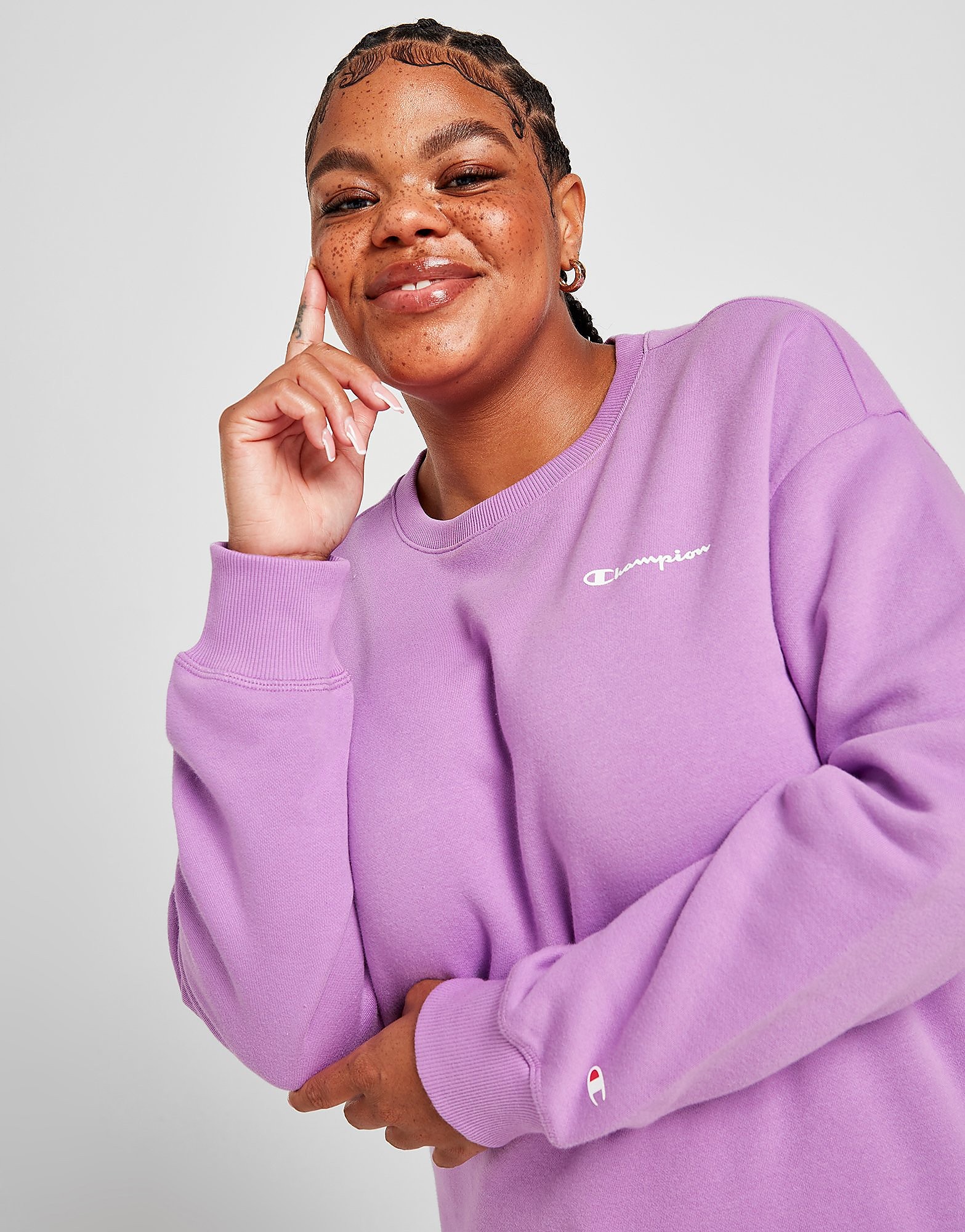 

Champion Plus Size Small Logo Crew Sweatshirt - Only at JD - Purple - Womens, Purple