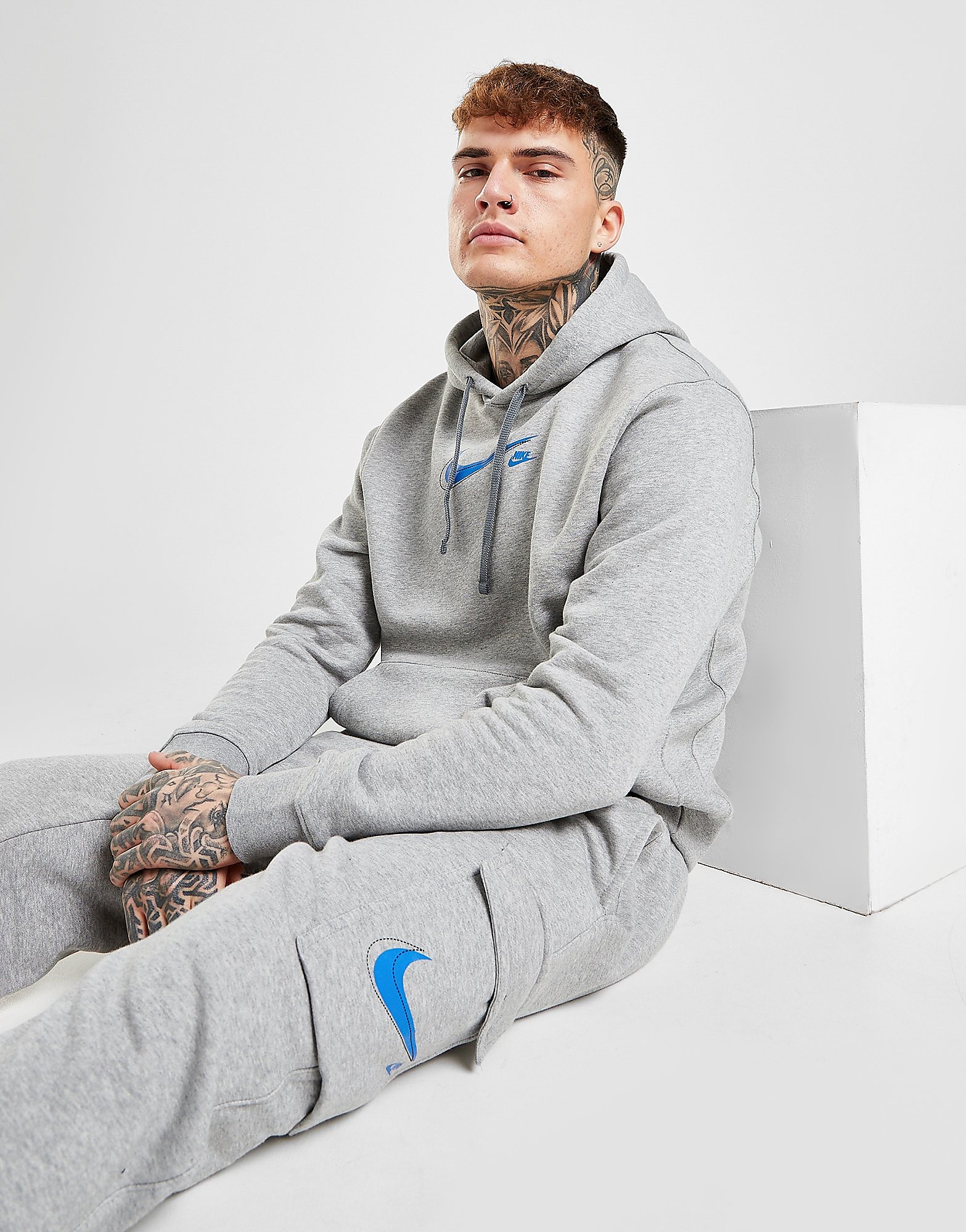 Nike T100 Court Overhead Hoodie - Grey/DGH - Mens, Grey/DGH