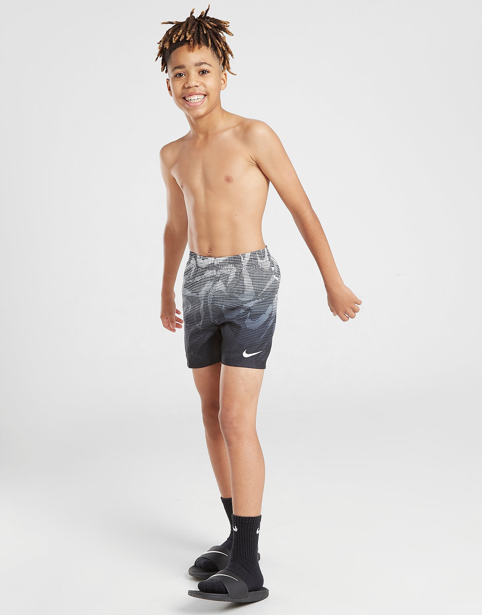 

Nike All Over Print Fade Swim Shorts Junior - Grey - Kids, Grey