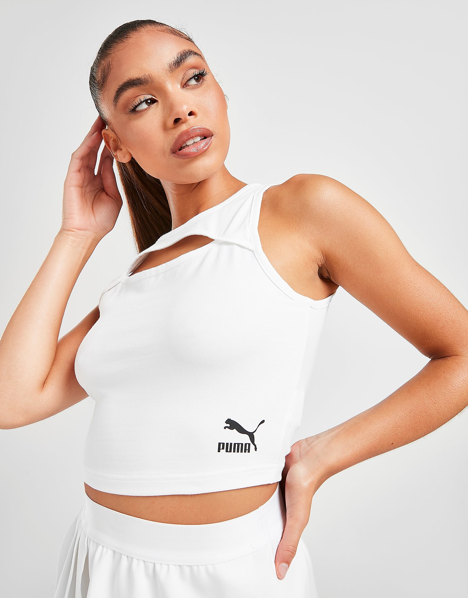 

Puma Classic Cut Out Tank - White - Womens, White