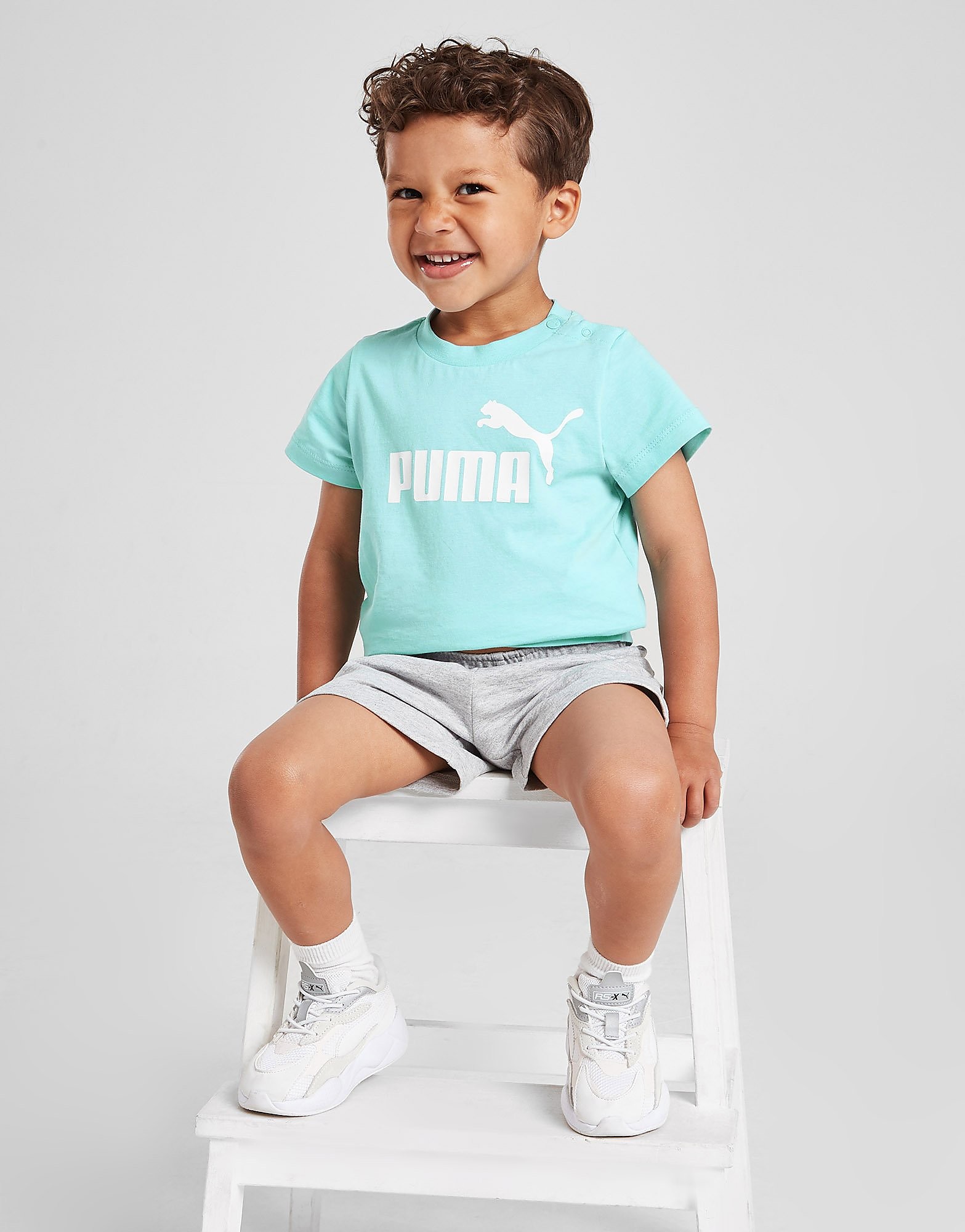 

Puma Essential Logo T-Shirt/Shorts Set Infant - Only at JD - Blue/Grey - Kids, Blue/Grey