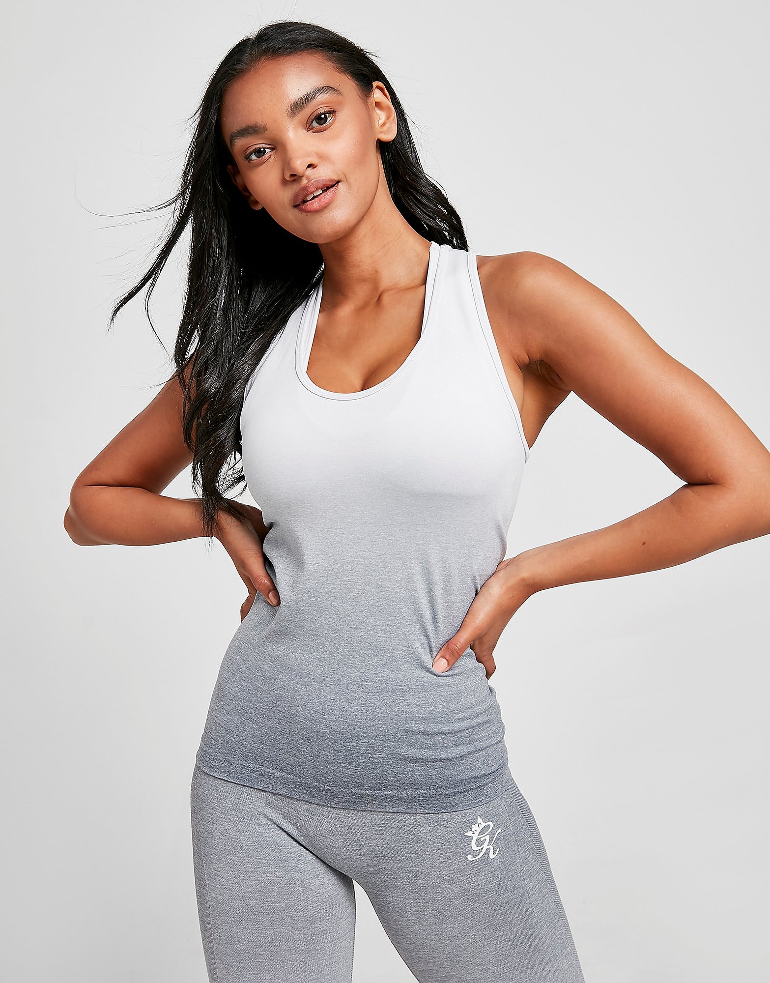 

Gym King Ombre Tank Top - Grey/White - Womens, Grey/White