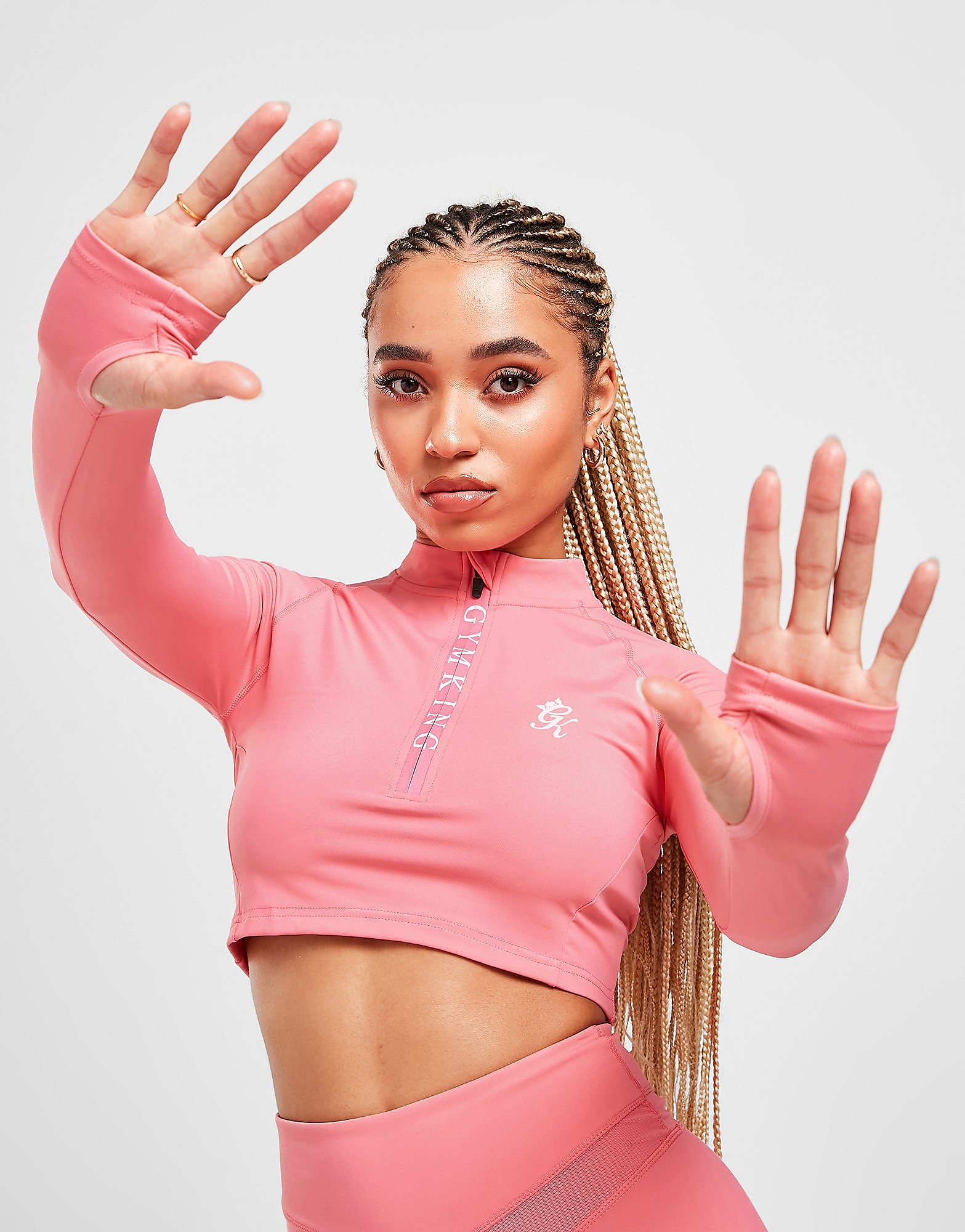 

Gym King Evolve 1/4 Zip Crop Top - Pink - Womens, Pink