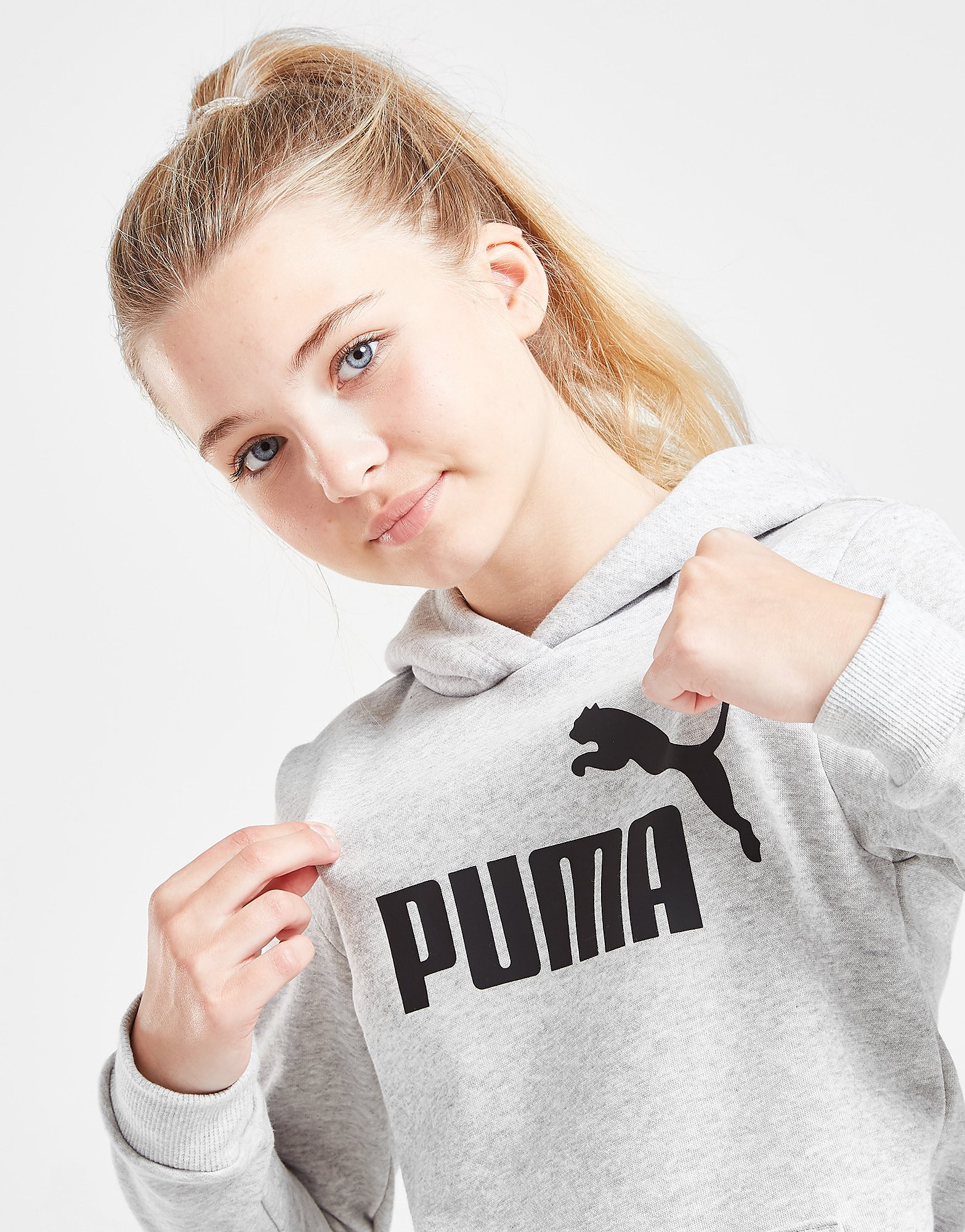 

Puma Girls' Essential Logo Fleece Hoodie Junior - Grey - Kids, Grey