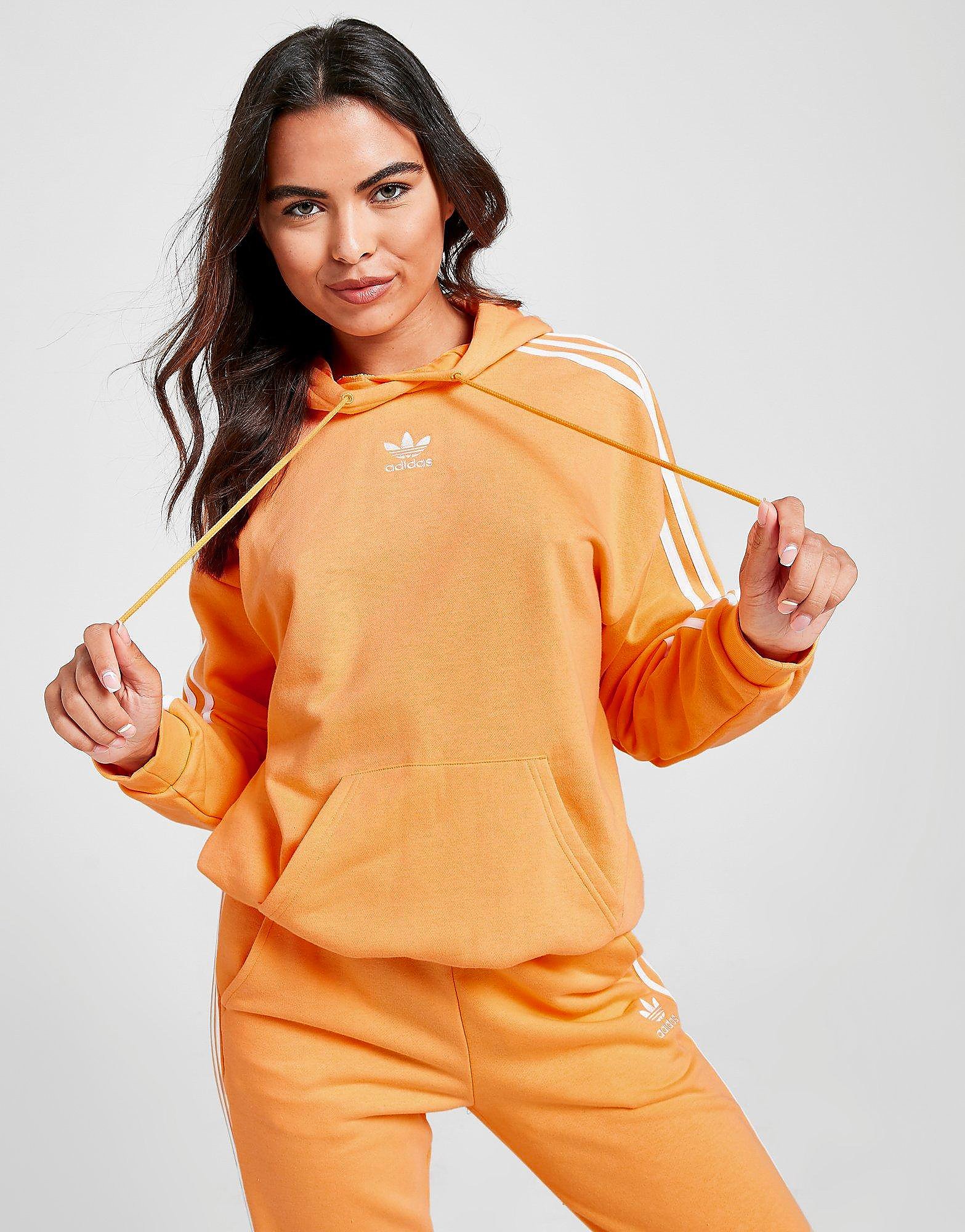 

adidas Originals 3-Stripes Essential Boyfriend Hoodie - Only at JD - Orange - Womens, Orange