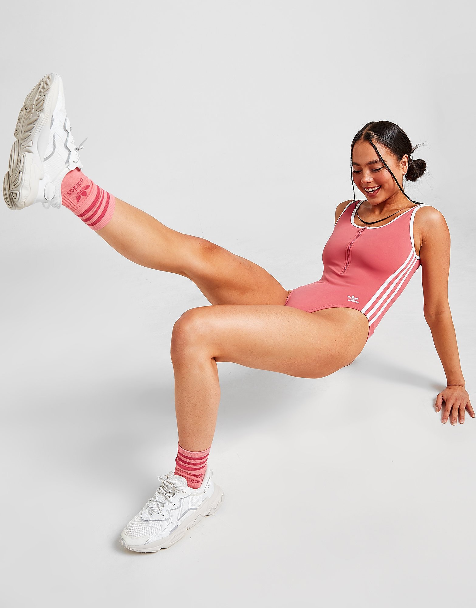 

adidas Originals Zip Swimsuit - Only at JD - Pink - Womens, Pink
