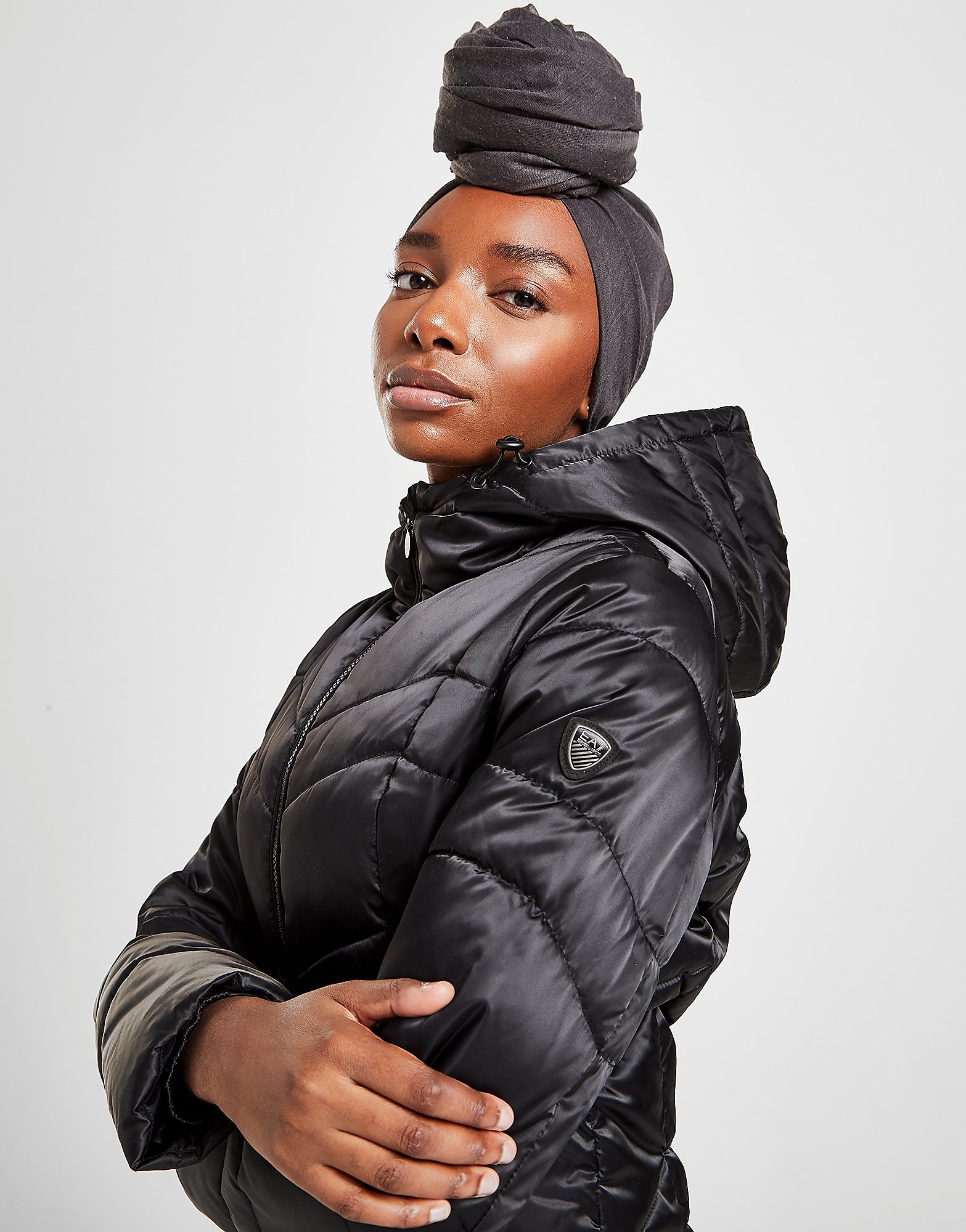 

Emporio Armani EA7 Shine Padded Jacket - Black - Womens, Black