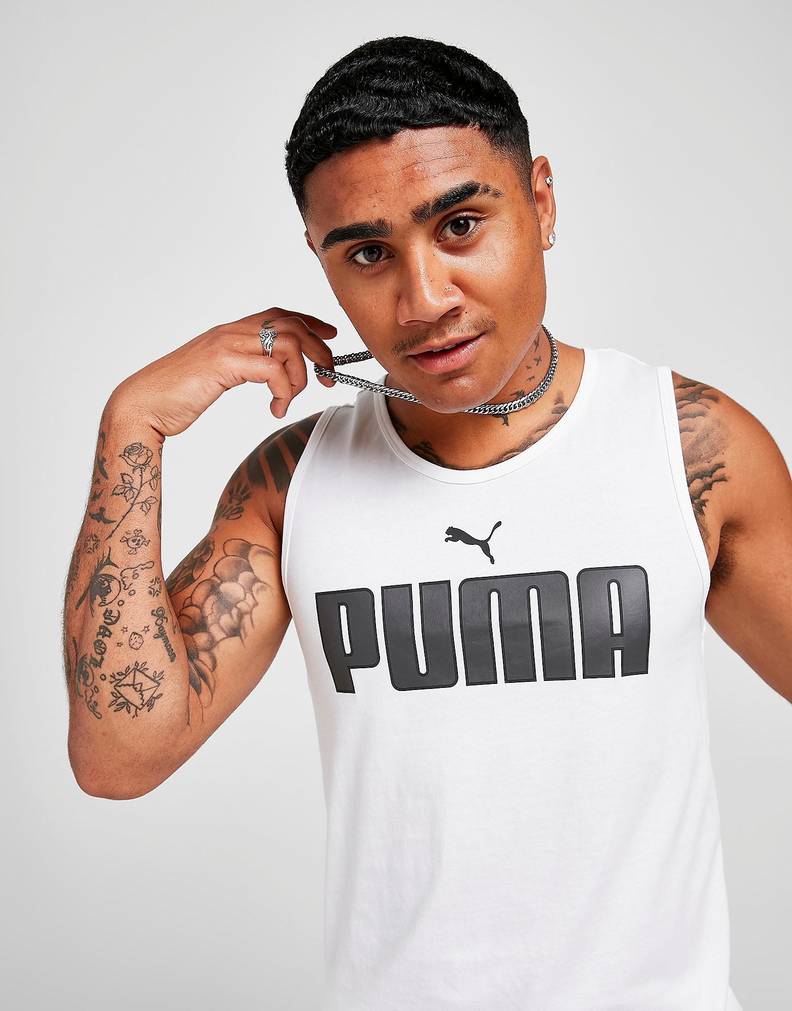 

Puma New Logo Tank Top - Only at JD - White - Mens, White