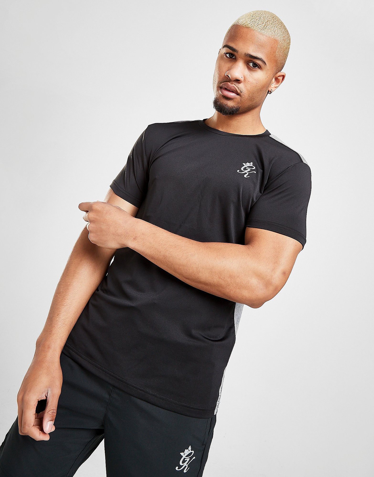 Gym King Split Poly T-Shirt - Only at JD - Black - Mens, Black