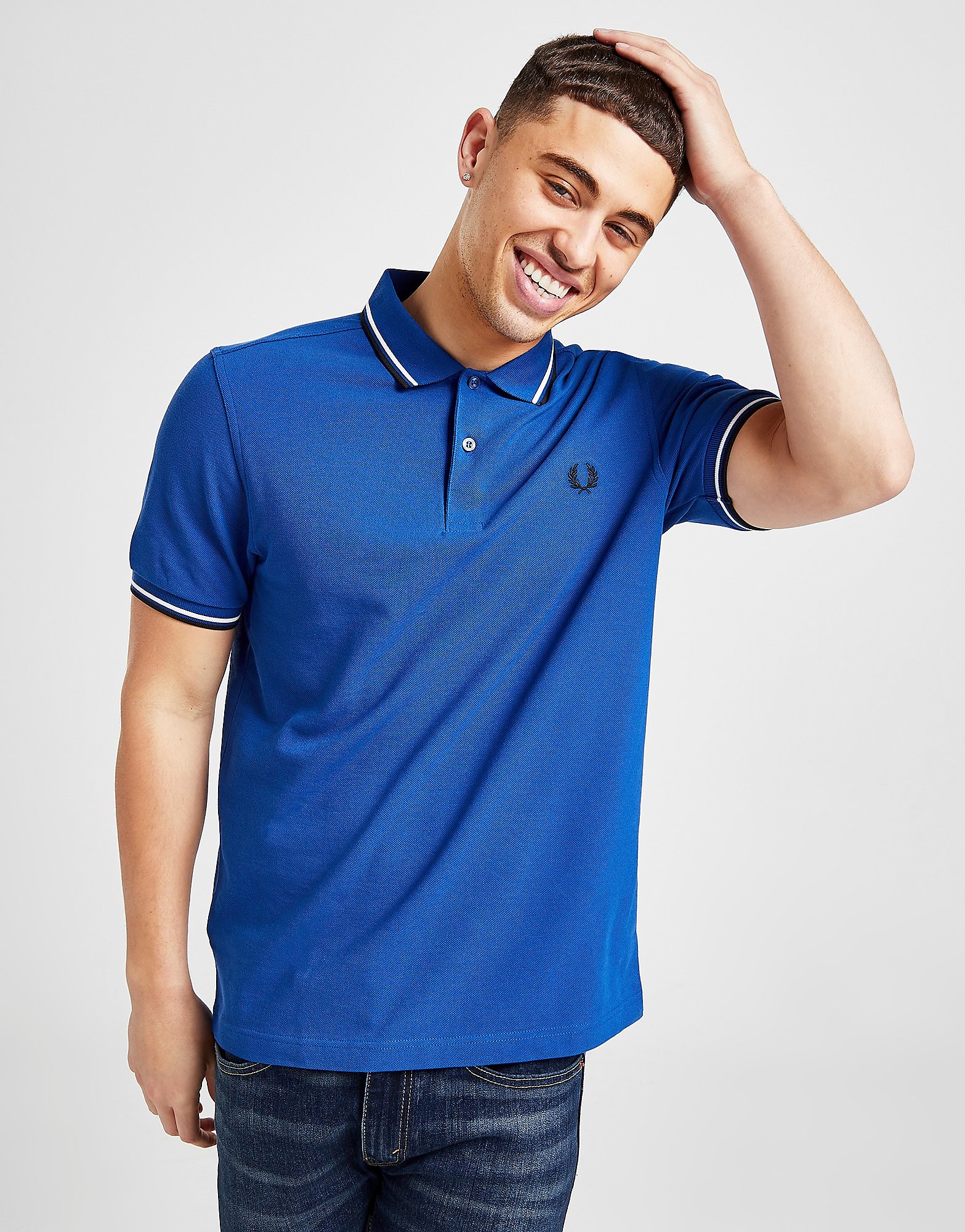 

Fred Perry Twin Tipped Polo Shirt - Blue - Mens, Blue