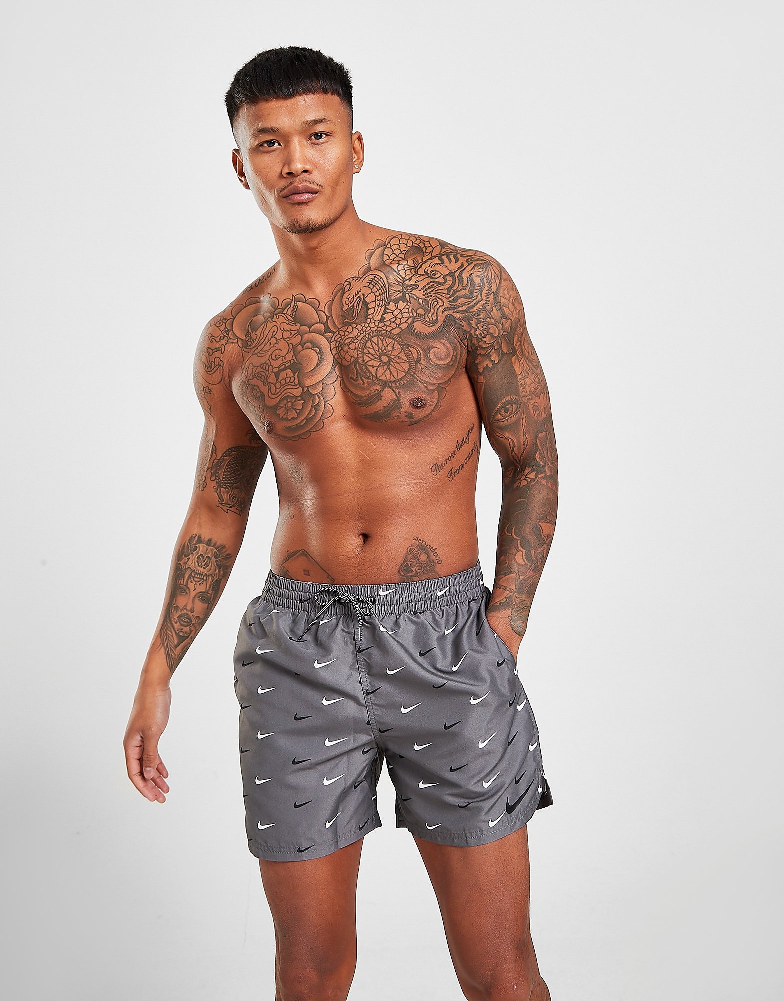 

Nike All Over Print Swim Shorts - Grey - Mens, Grey