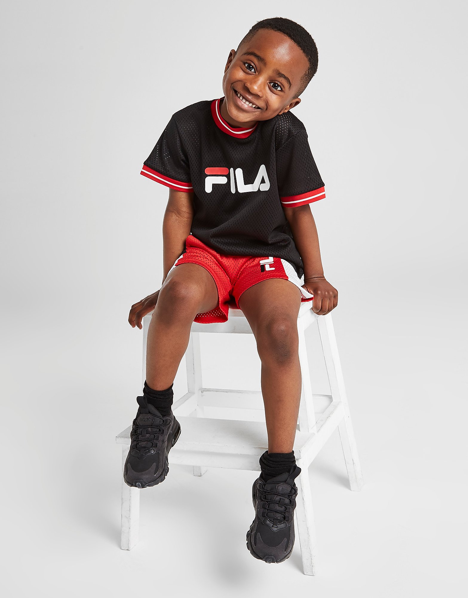 Fila booker mesh t shirt shorts set children only at jd kids