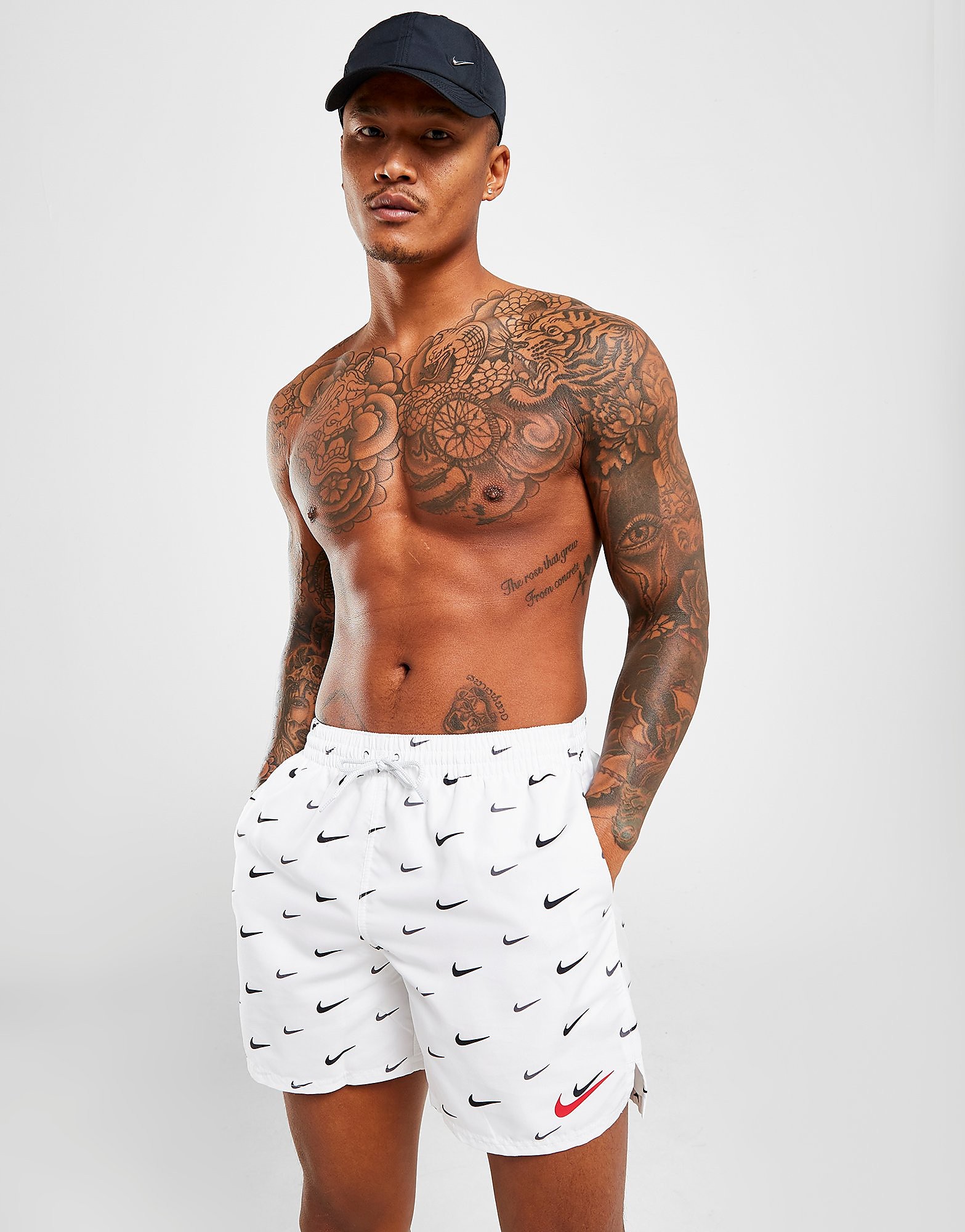 

Nike All Over Print Swim Shorts - Only at JD - White - Mens, White