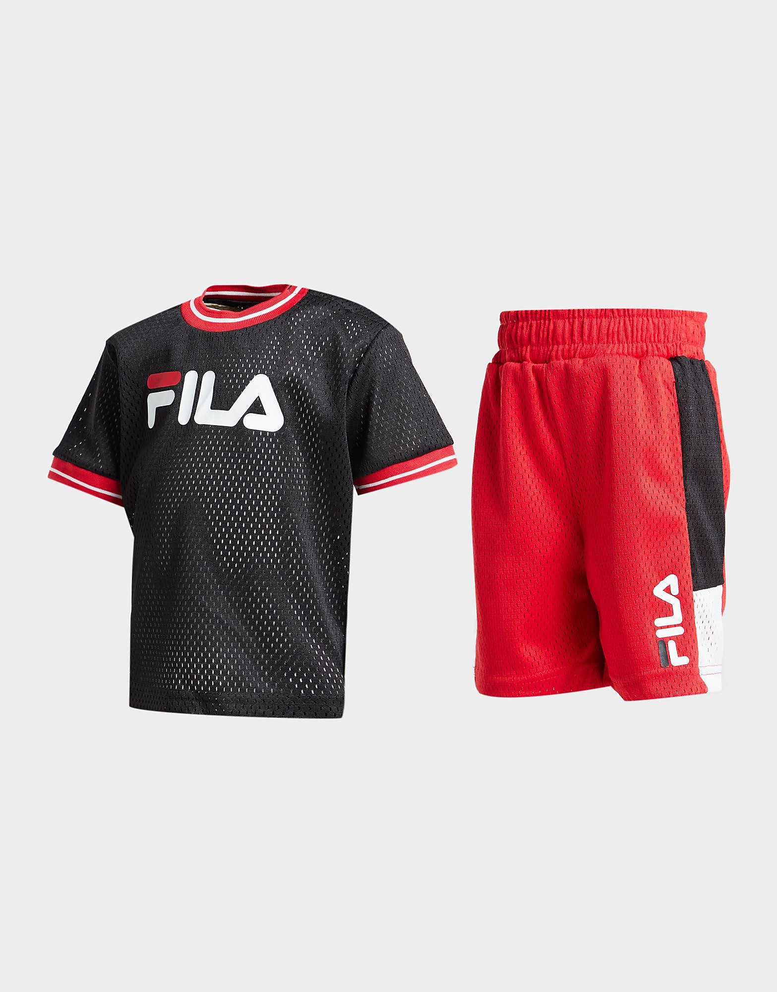 

Fila Booker Mesh T-Shirt/Shorts Set Infant - Only at JD - Black/Red - Kids, Black/Red