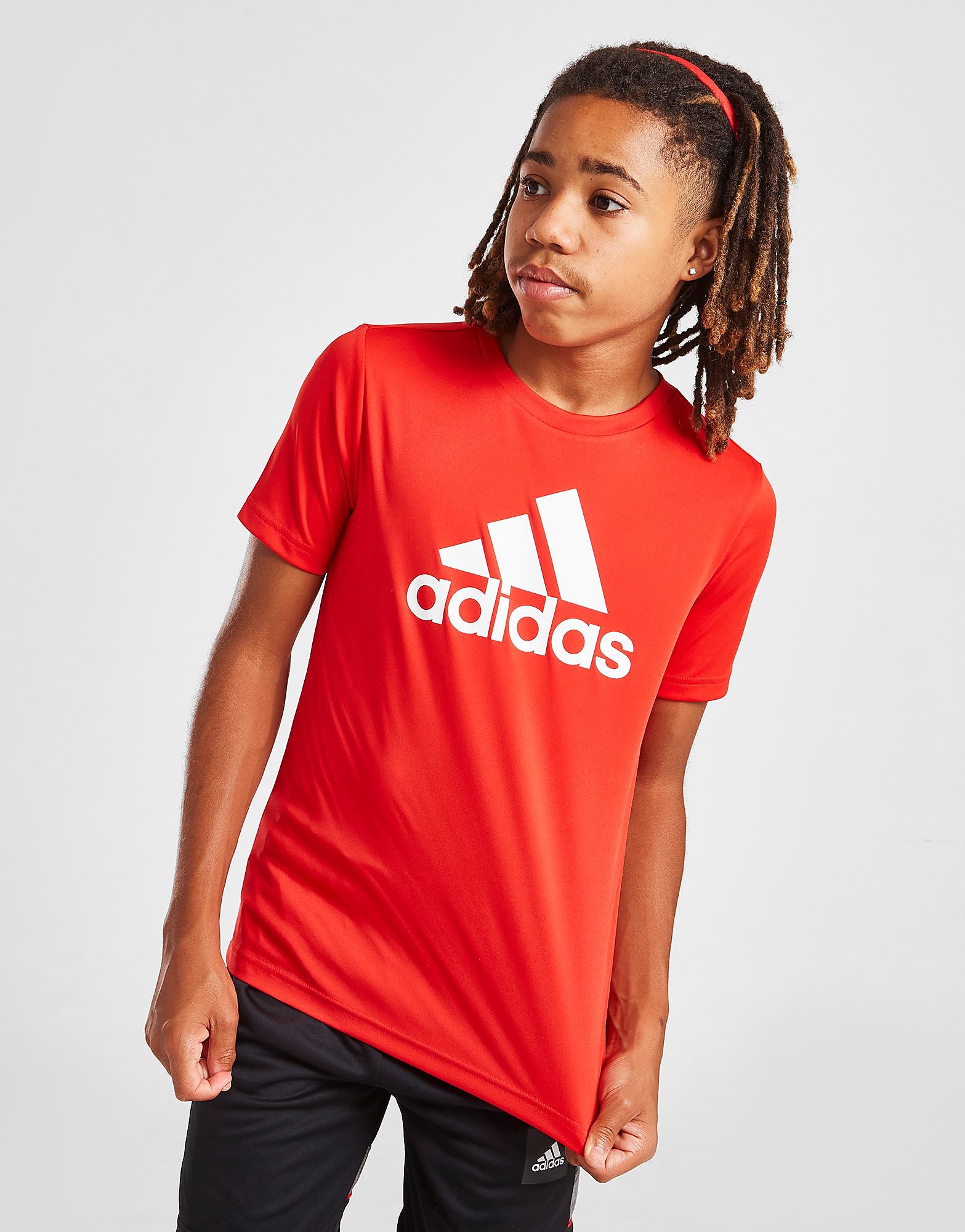 

adidas Badge of Sport Big Logo T-Shirt Junior - Vivid Red / White - Kids, Vivid Red / White