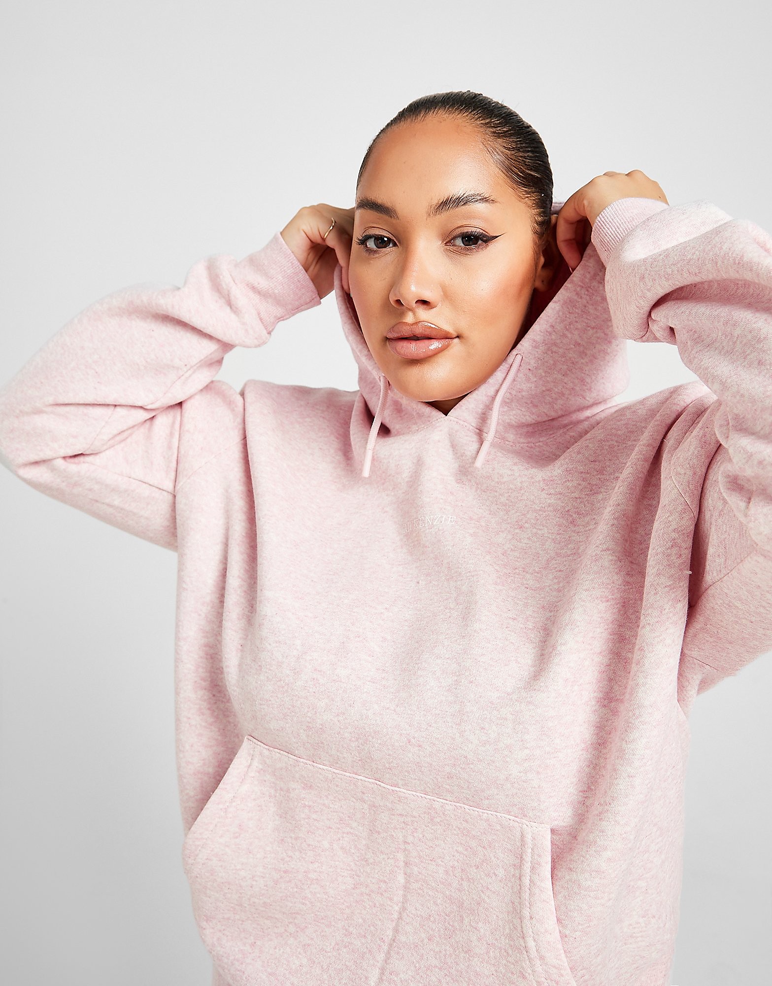 McKenzie Marl Plus Size Overhead Hoodie - Only at JD - Pink - Womens, Pink