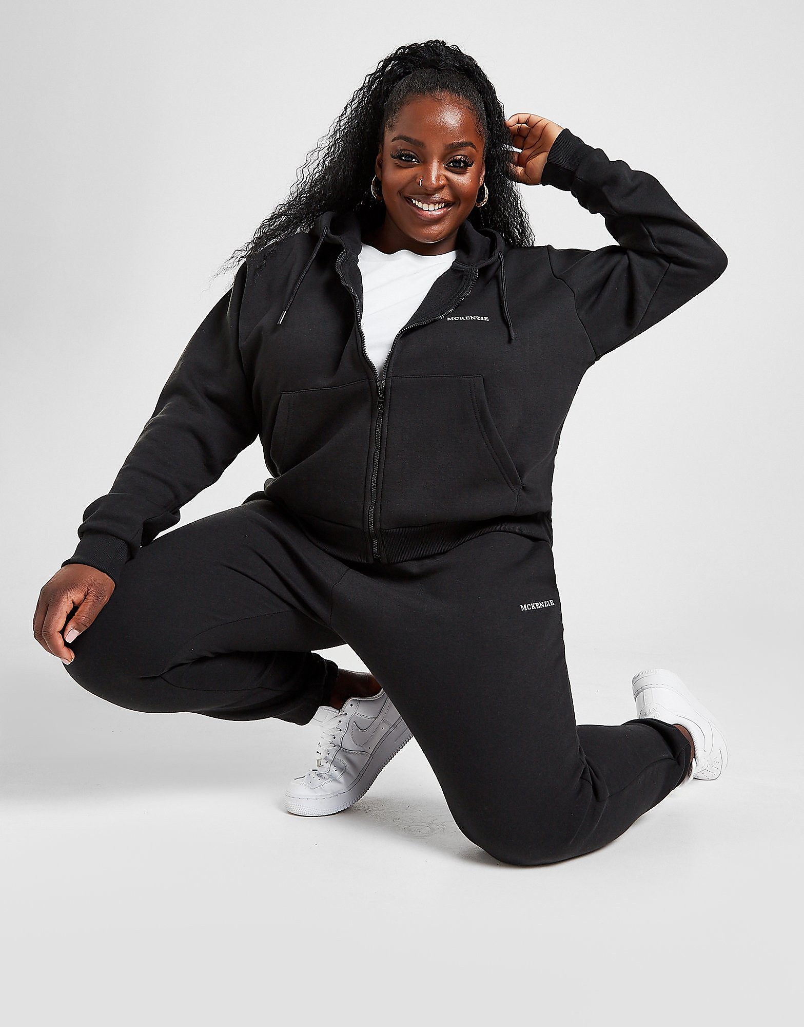 

McKenzie Full Zip Hooded Plus Size Tracksuit - Only at JD - Black/BLK/WHT - Womens, Black/BLK/WHT