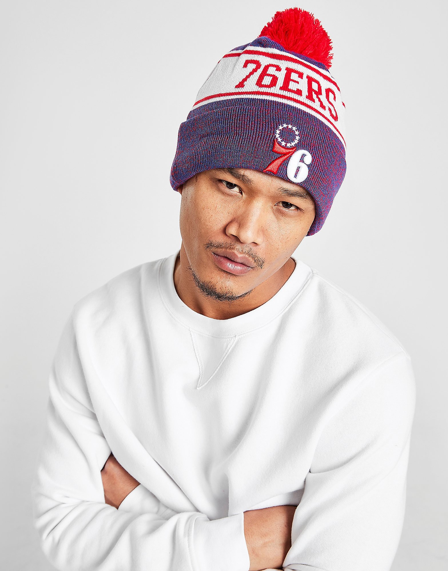 

New Era NBA Philadelphia 76ers Pom Beanie Hat - Only at JD - Blue - Womens, Blue