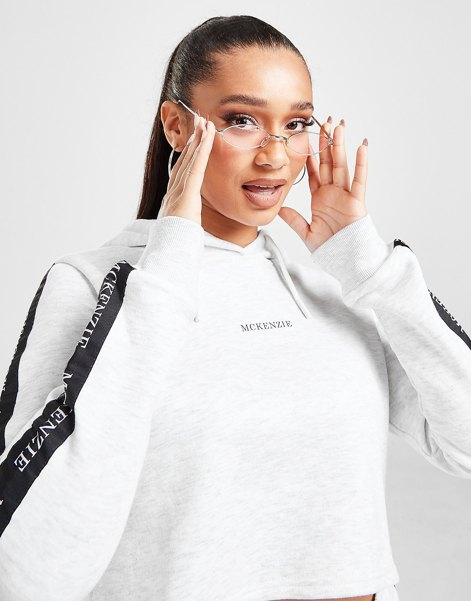 

McKenzie Tape Crop Hoodie - Only at JD - Grey - Womens, Grey