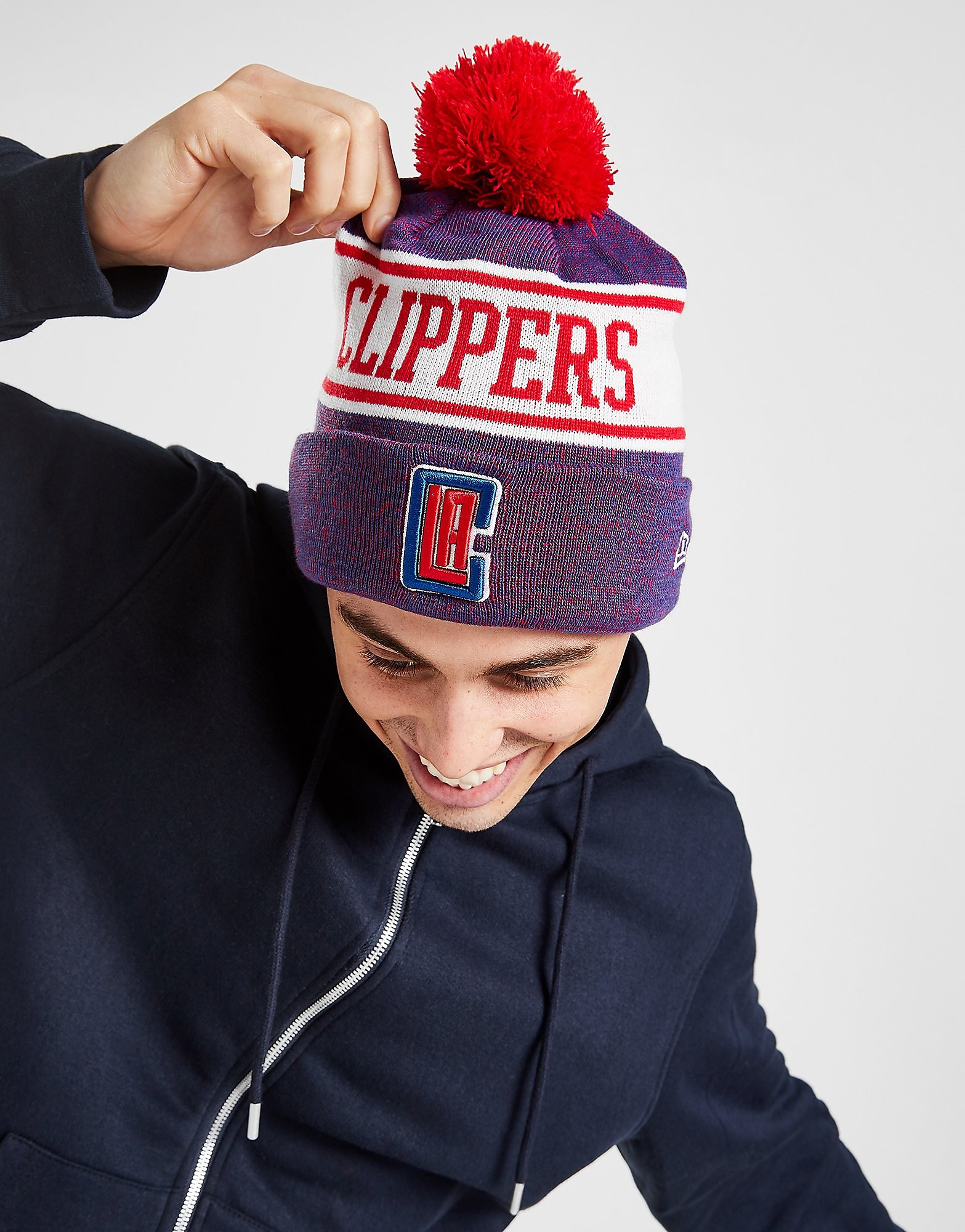 New Era NBA Los Angeles Clippers Pom Beanie Hat - Only at JD - Blue - Womens, Blue
