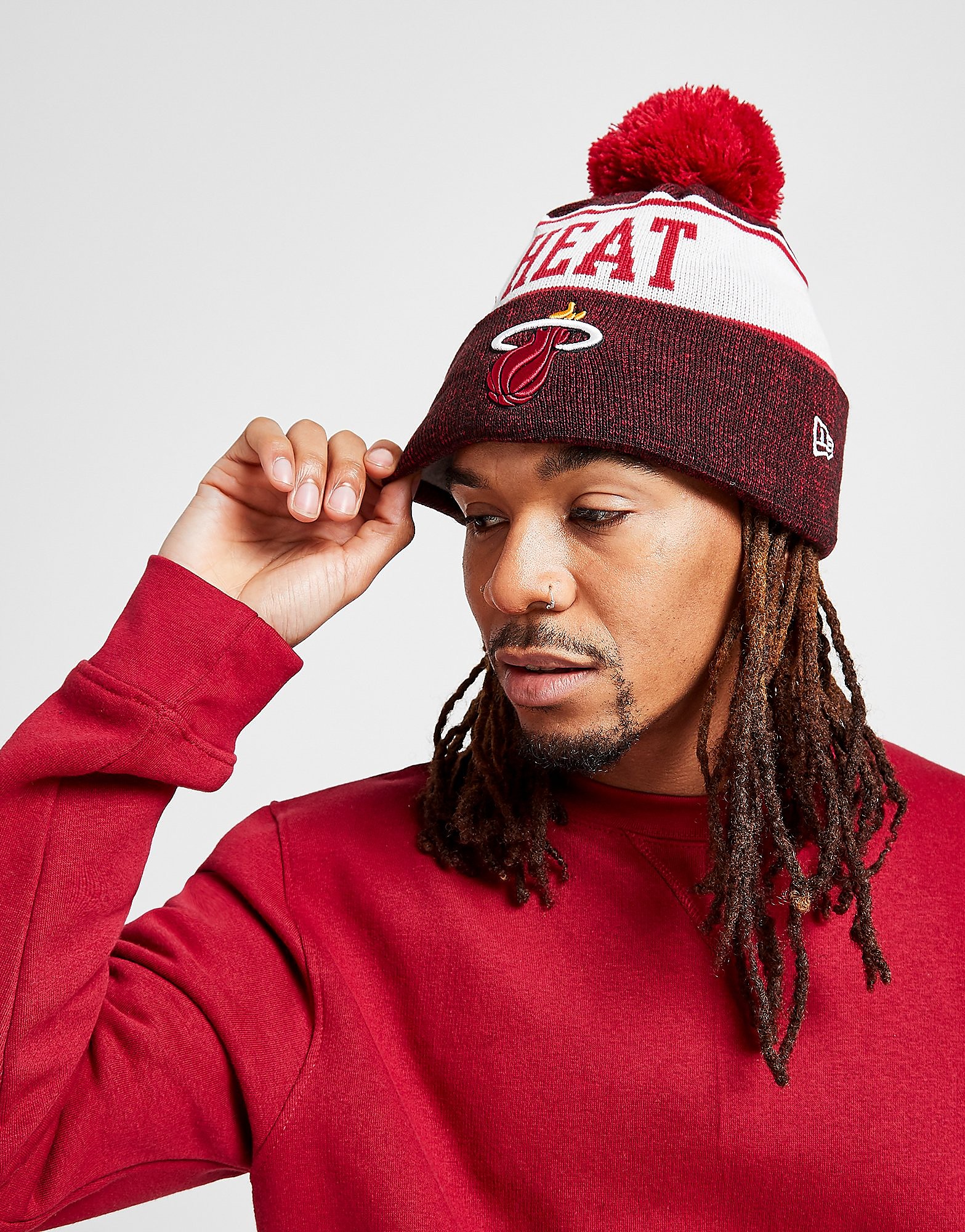 

New Era NBA Miami Heat Pom Beanie Hat - Only at JD - Black - Womens, Black
