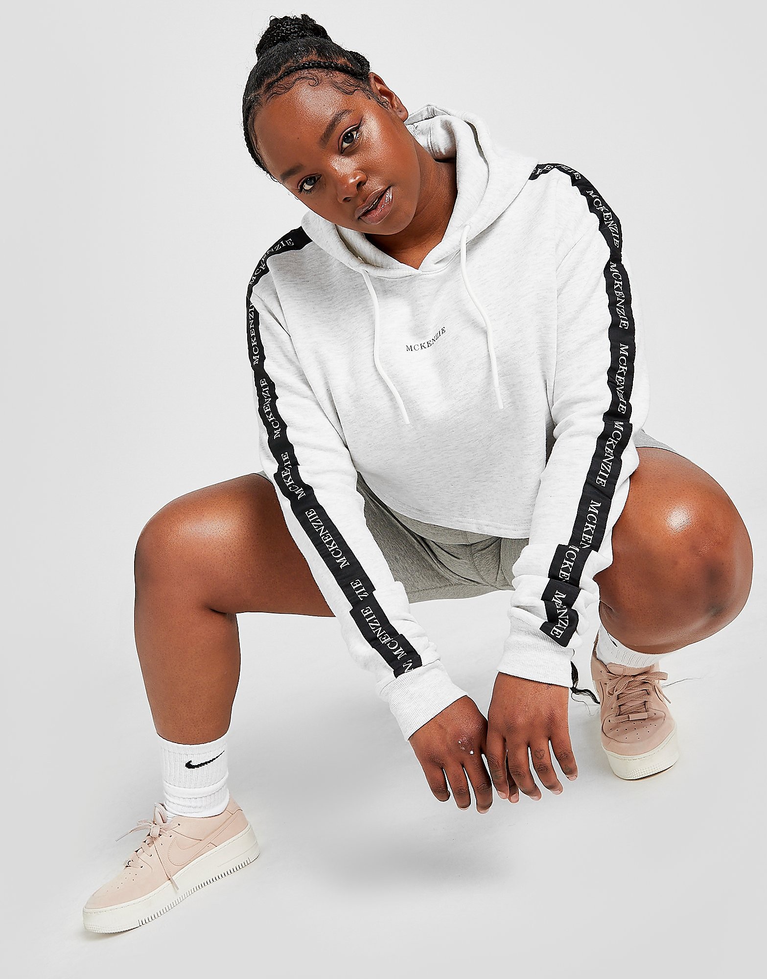 

McKenzie Tape Crop Plus Size Hoodie - Only at JD - Grey - Womens, Grey