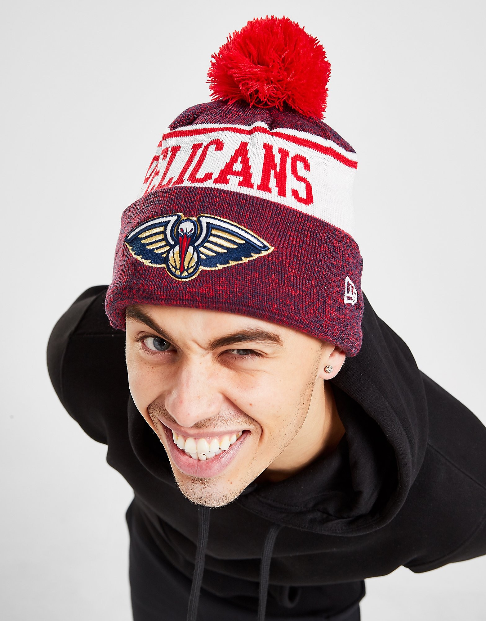 

New Era NBA New Orleans Pelicans Pom Beanie Hat - Only at JD - Red/Blue - Womens, Red/Blue