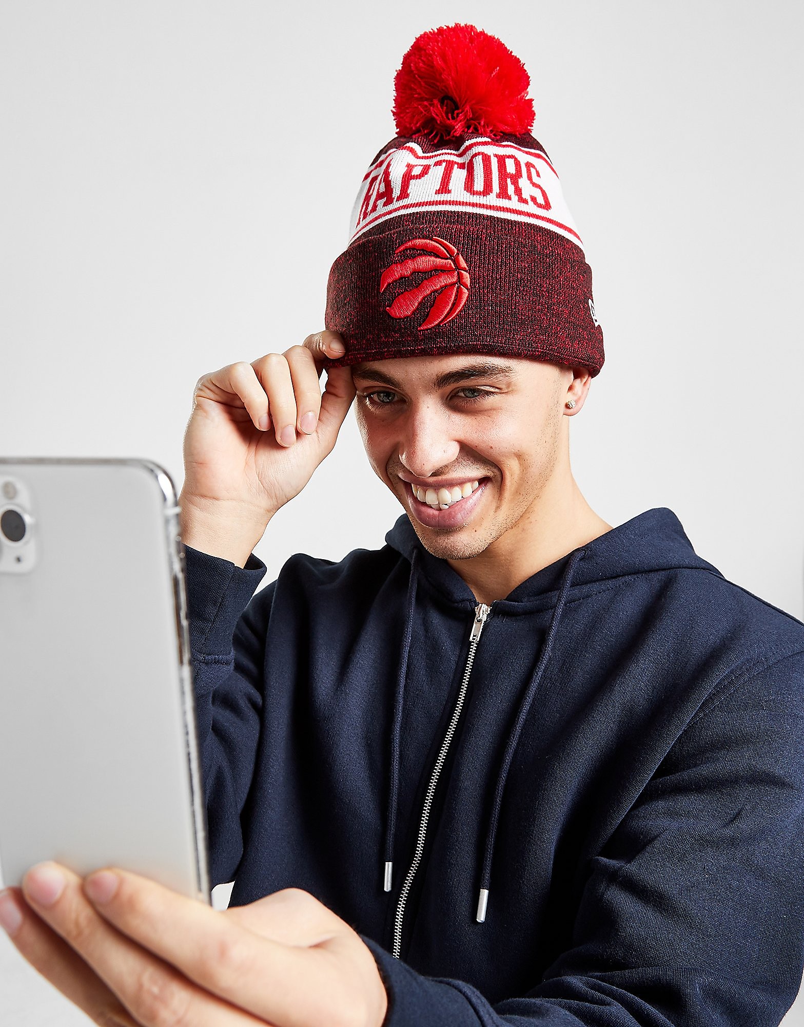 

New Era NBA Toronto Raptors Pom Beanie Hat - Only at JD - Red - Womens, Red