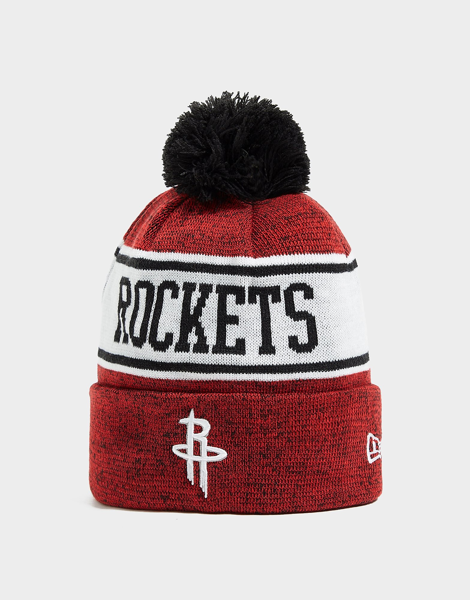 

New Era NBA Houston Rockets Pom Beanie Hat - Only at JD - Red/Black - Womens, Red/Black