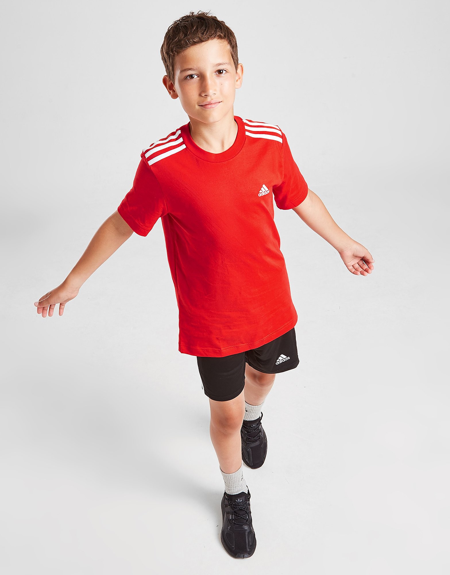

adidas 3-Stripes Sport T-Shirt Junior - Red - Kids, Red