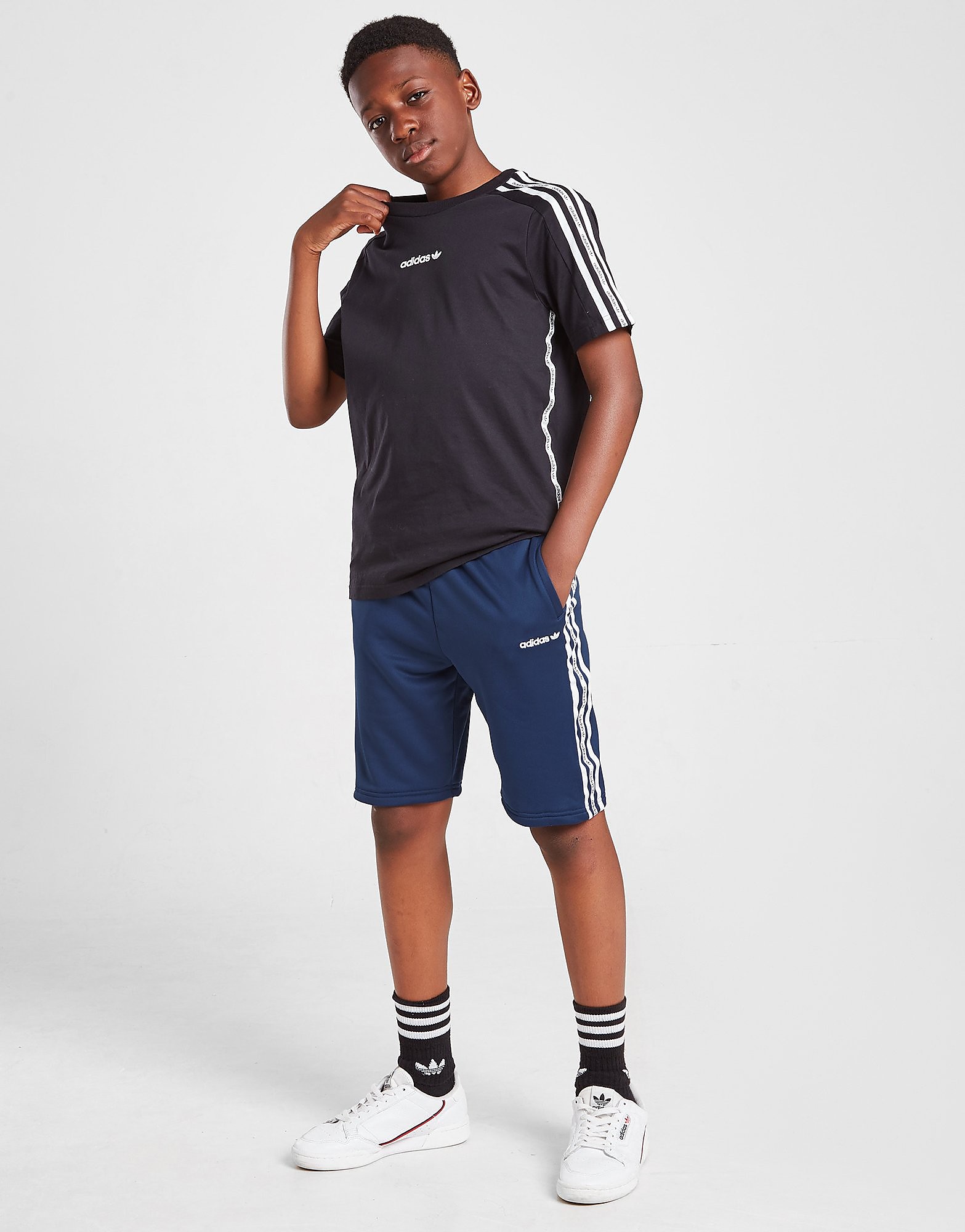 

adidas Originals 3-Stripes Tape Shorts Junior - Blue - Kids, Blue