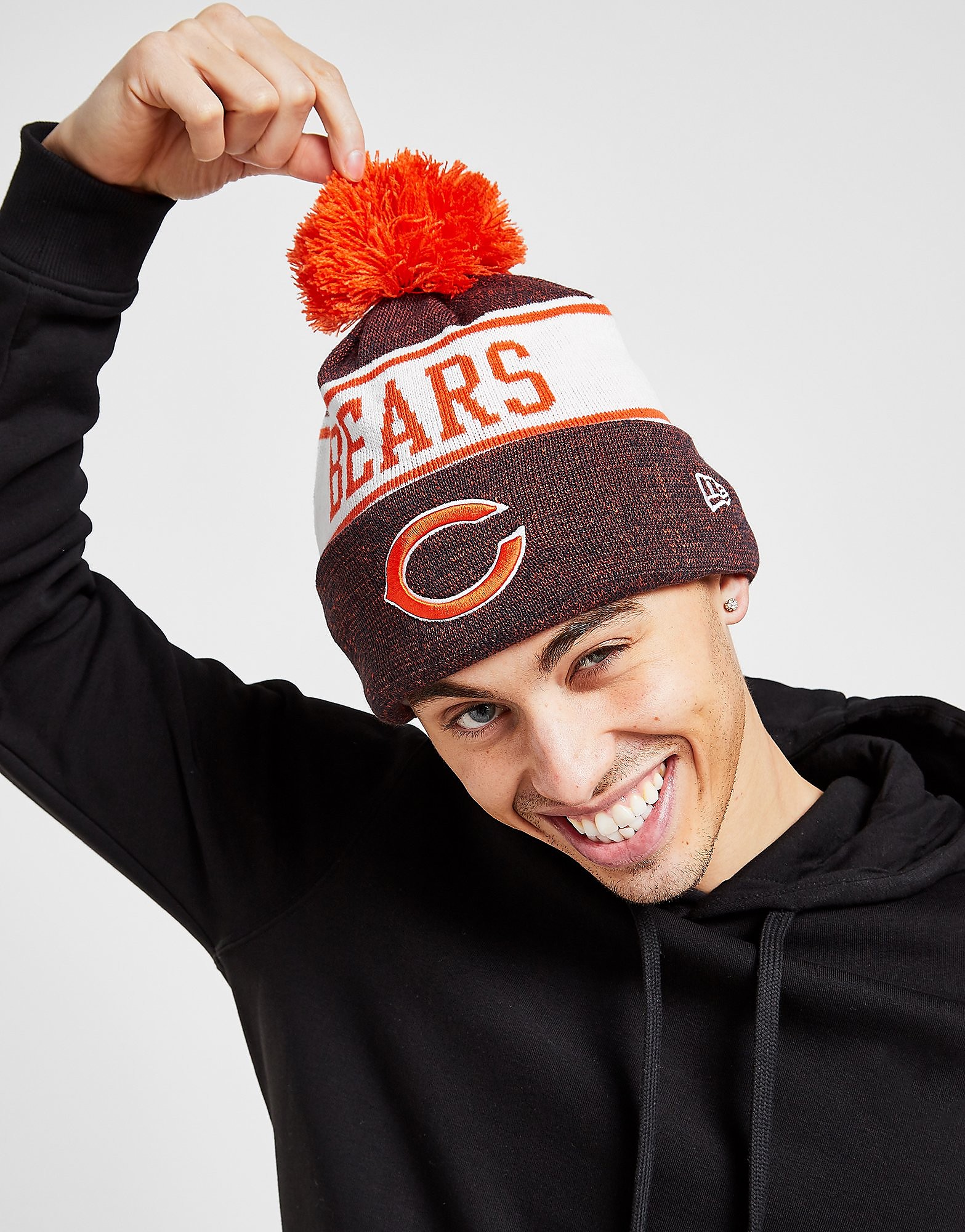 

New Era NFL Chicago Bears Pom Beanie Hat - Only at JD - Orange/Blue - Womens, Orange/Blue