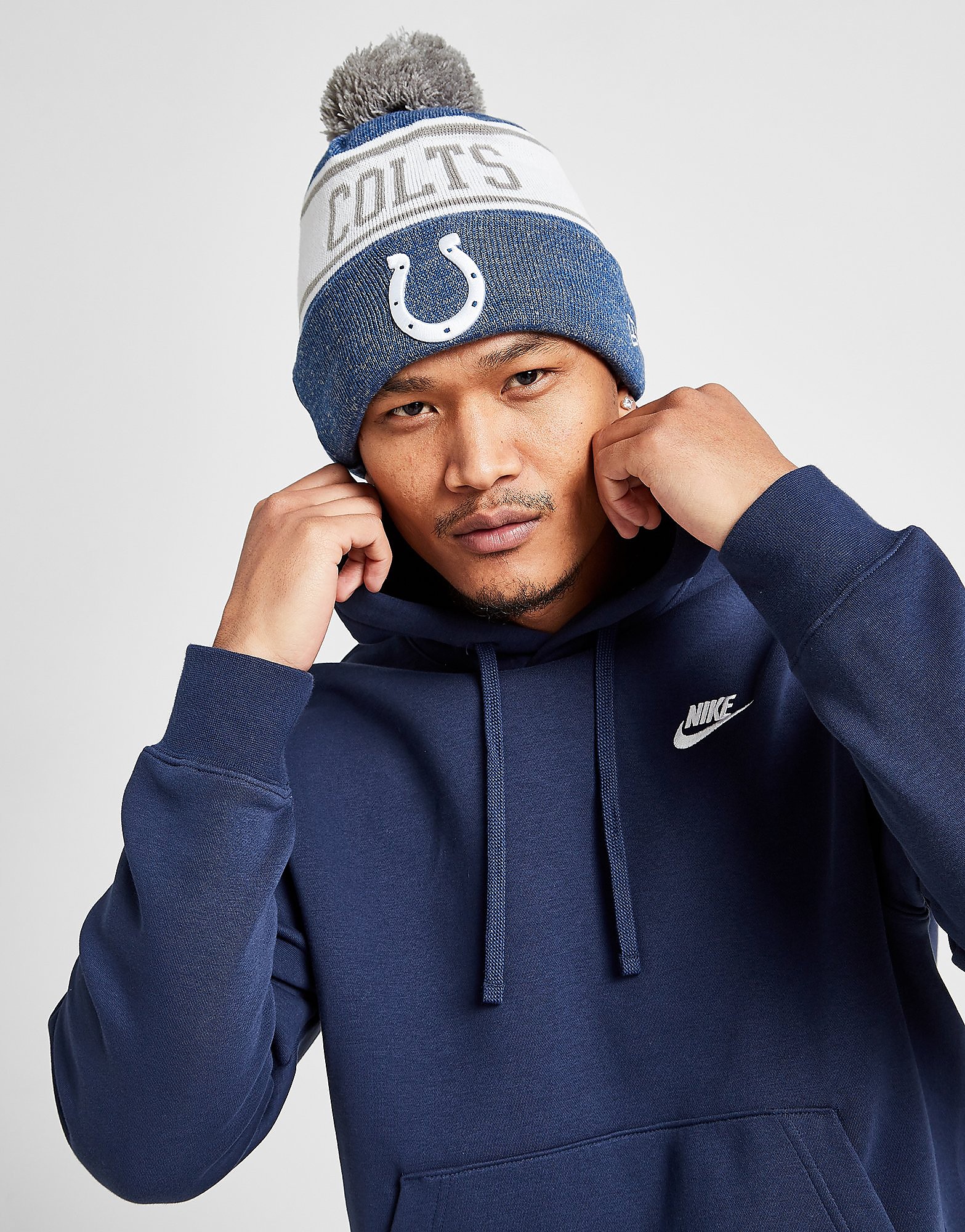 

New Era NFL Indianapolis Colts Pom Beanie Hat - Only at JD - Blue/White - Womens, Blue/White