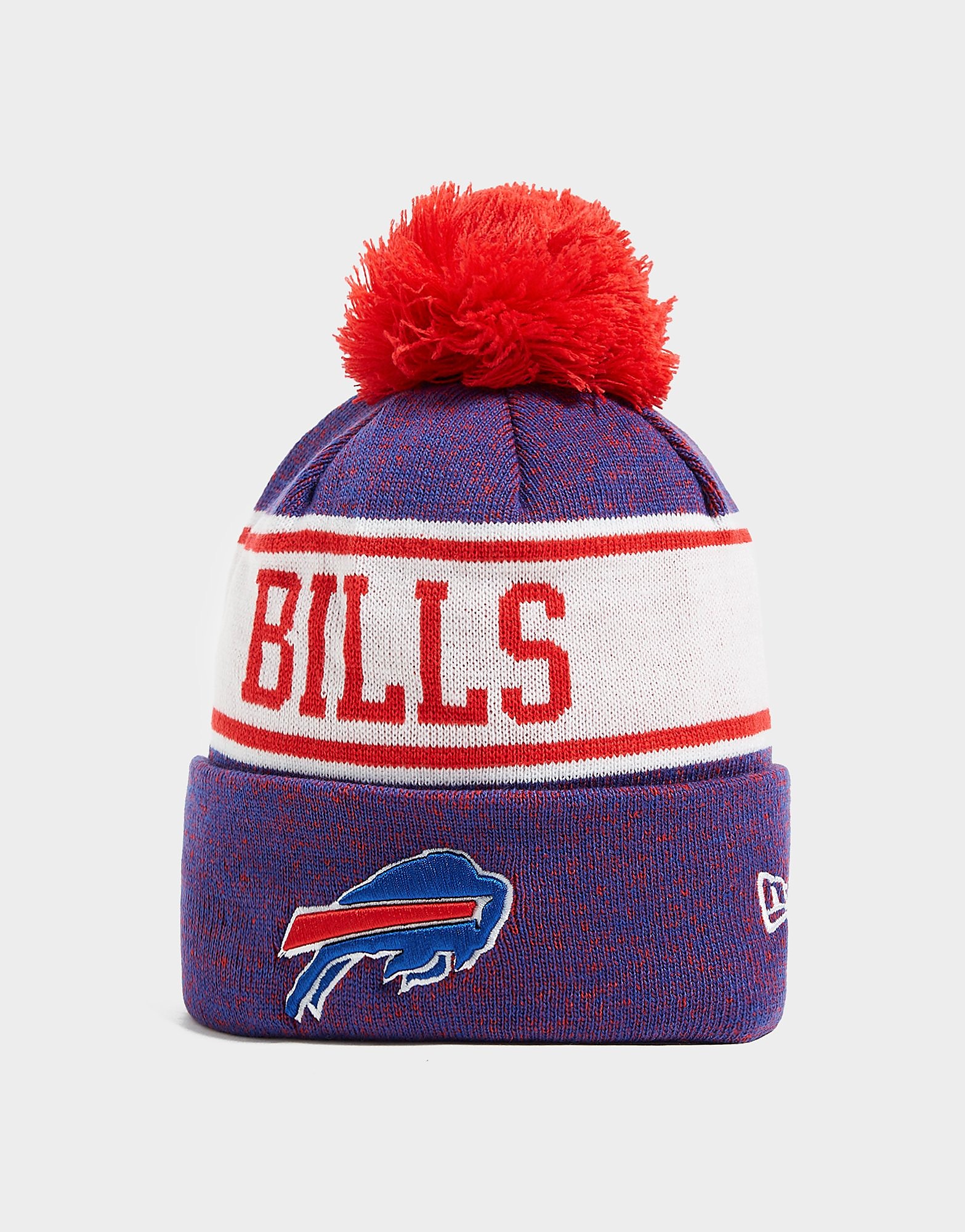 New Era NFL Buffalo Bills Pom Beanie Hat - Only at JD - Blue/Purple - Womens, Blue/Purple
