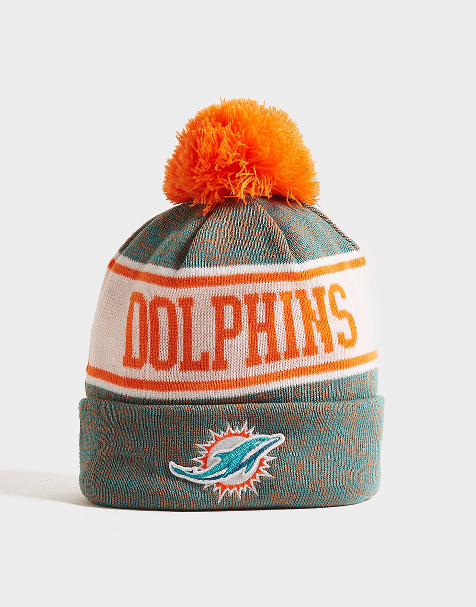 

New Era NFL Miami Dolphins Pom Beanie Hat - Only at JD - Orange - Womens, Orange