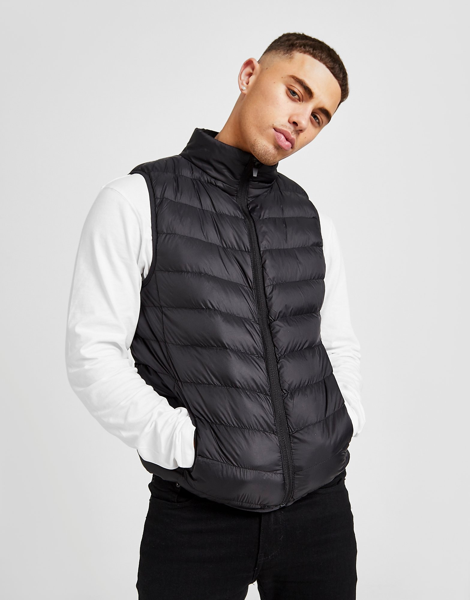 Brave Soul Chadderton Gilet - Black - Mens, Black