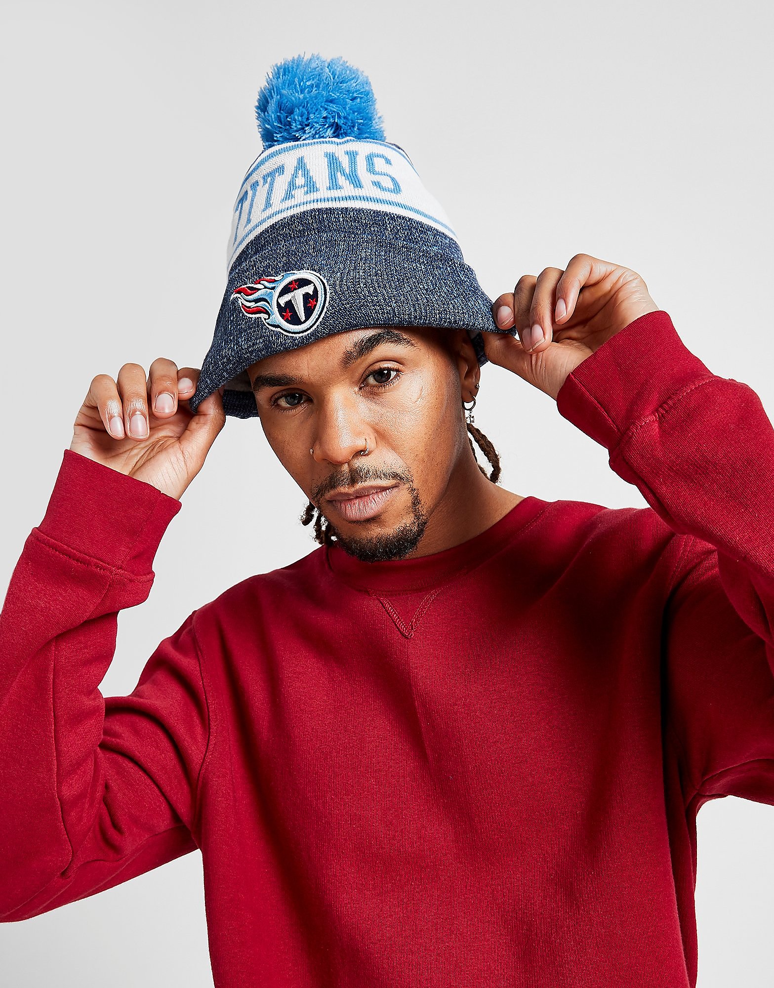 

New Era NFL Tennessee Titans Pom Beanie Hat - Only at JD - Blue - Womens, Blue