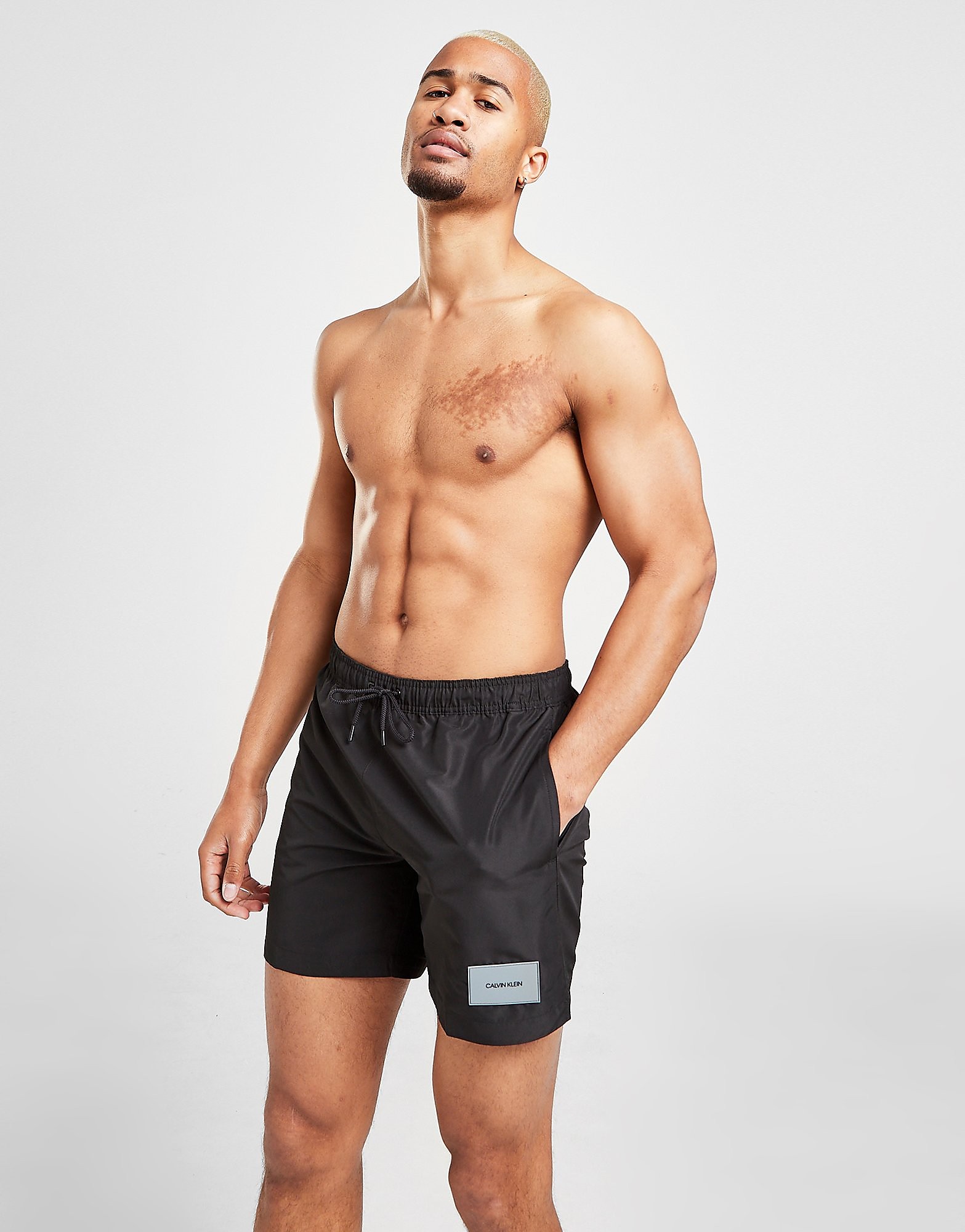 

Calvin Klein Badge Swim Shorts - Black - Mens, Black