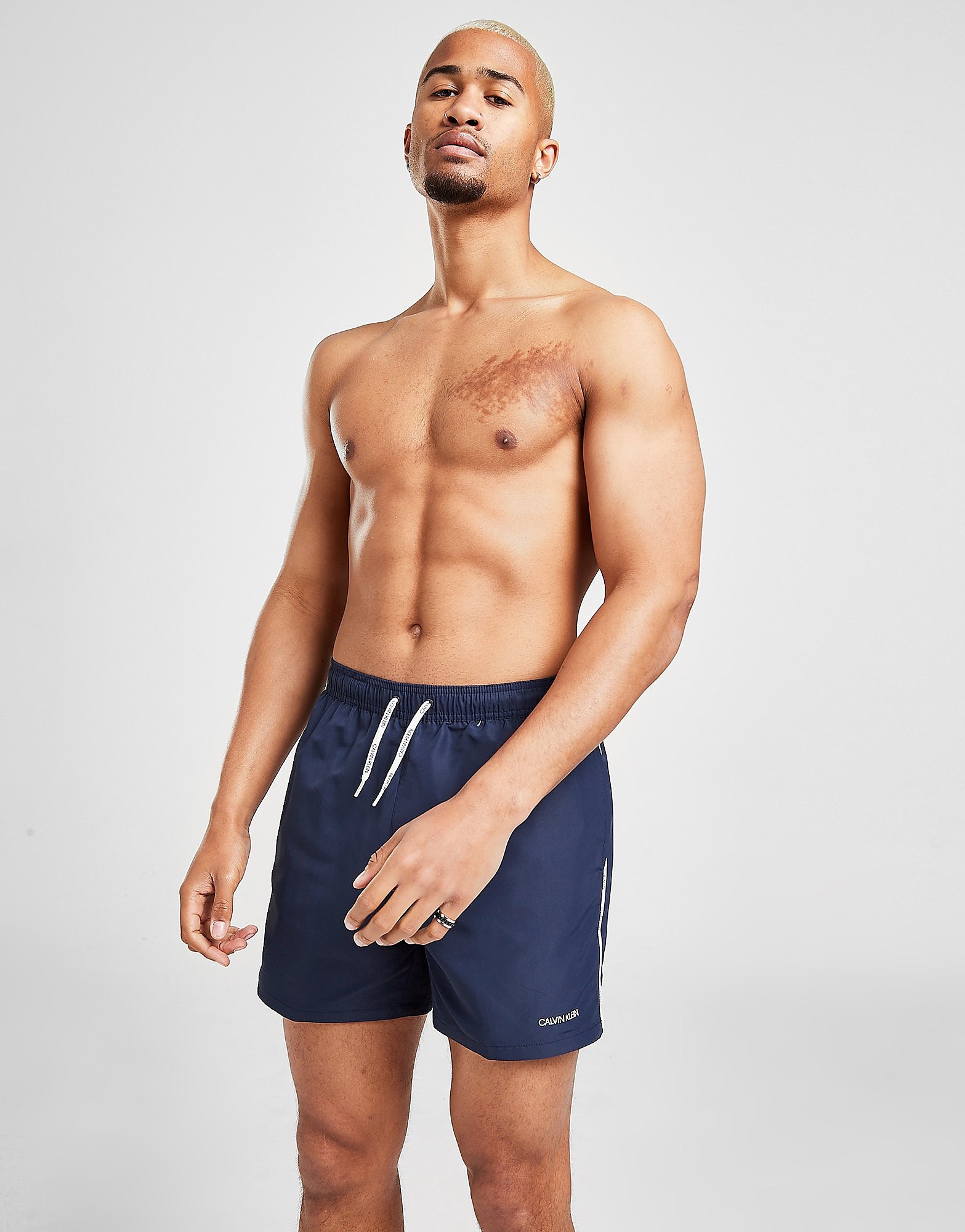 

Calvin Klein Piping Swim Shorts - Navy - Mens, Navy