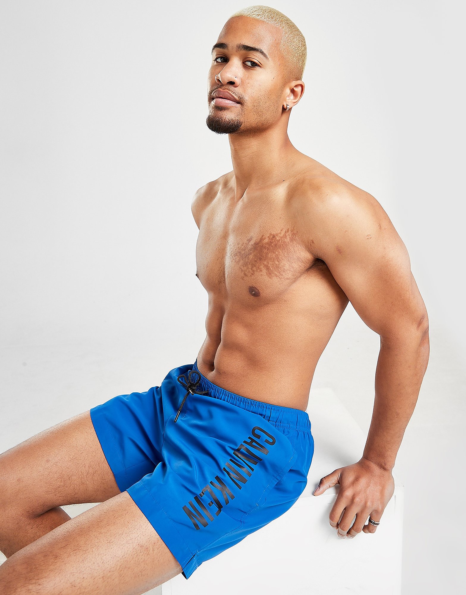 

Calvin Klein Swim Intense Logo Swim Shorts - Blue - Mens, Blue